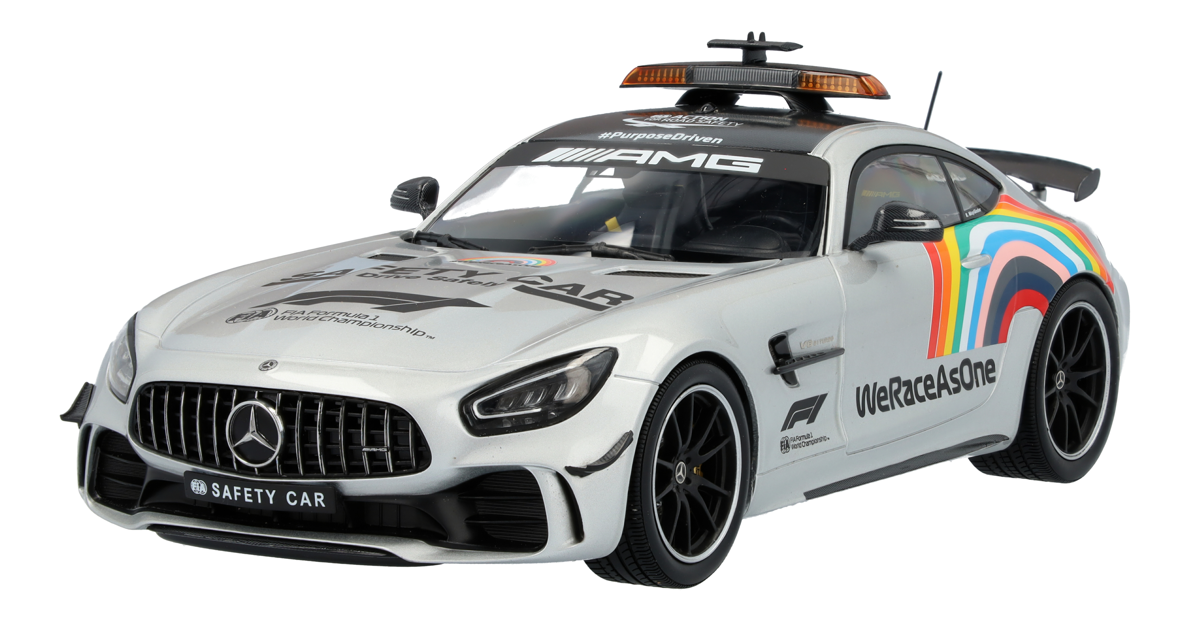 Mercedes-AMG GT R, Safety Car Formula 1, Saison 2020, C190 - silberfarben, Minichamps, 1:18