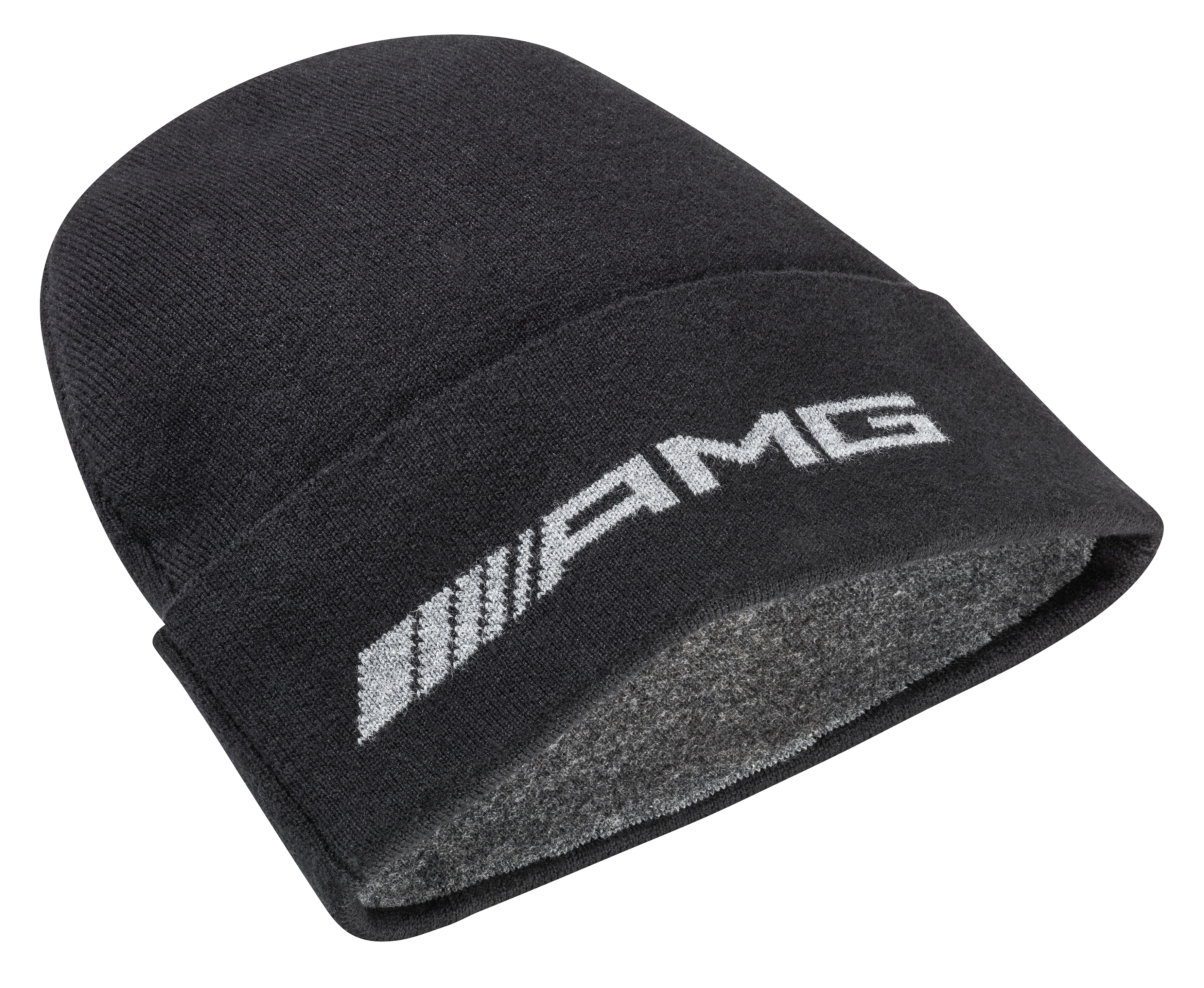 AMG Strickmütze, Unisex - schwarz, Baumwolle (Bio) / Wolle (Merinowolle) / Polyamid