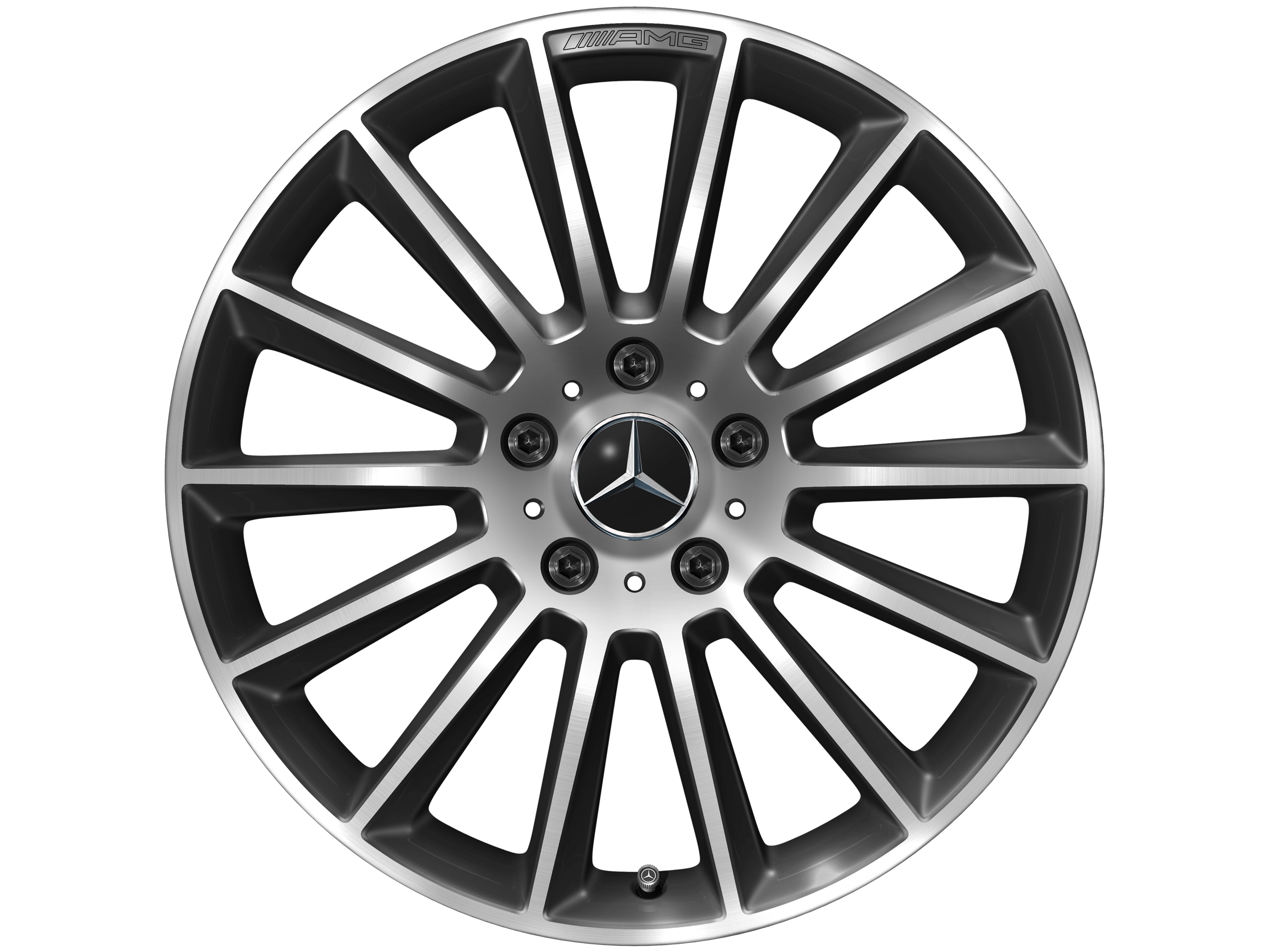 AMG Vielspeichen-Rad, 50,8 cm (20 Zoll) - 8,5 J x 20 ET 32, schwarz, glanzgedreht