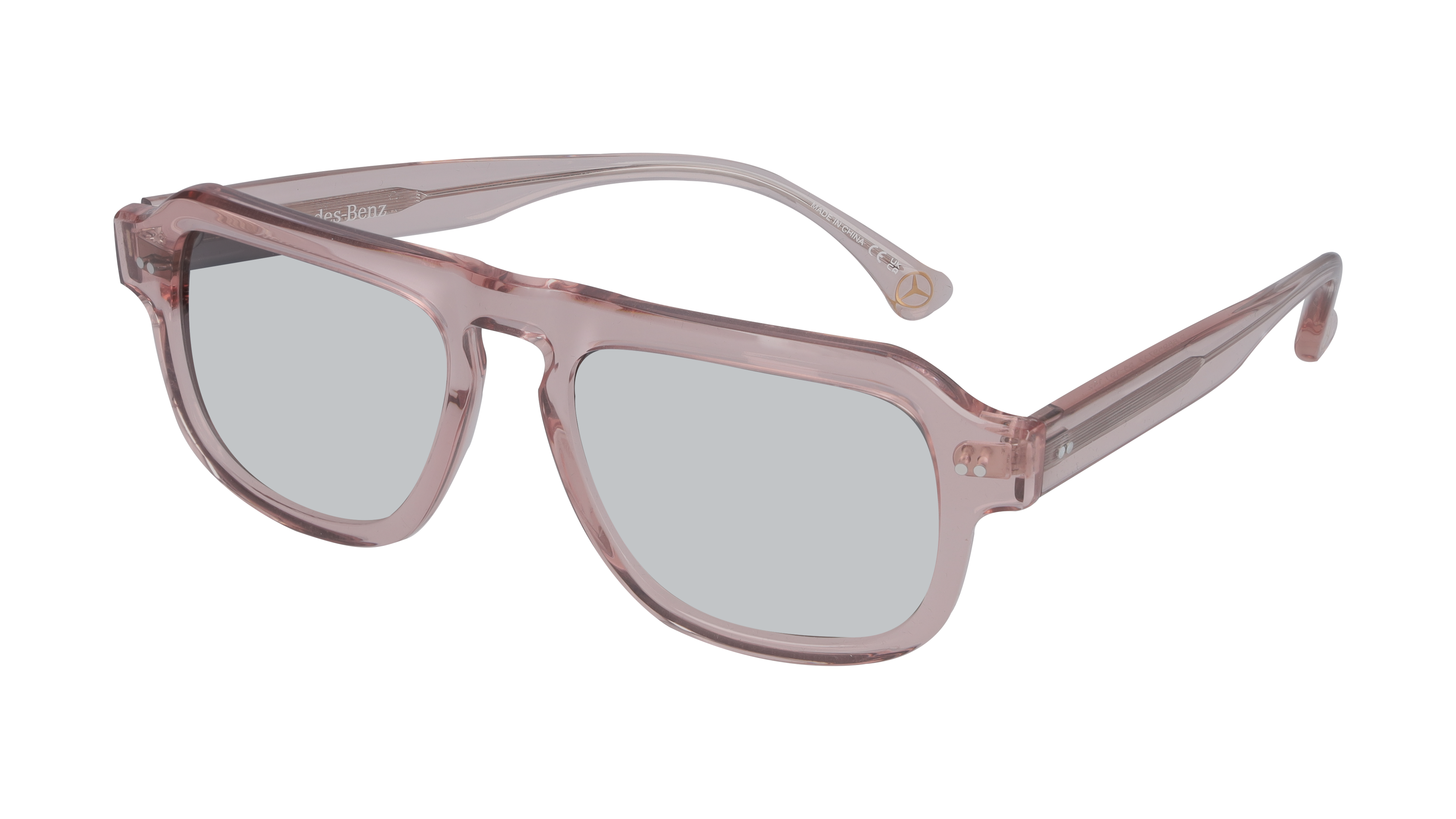 Sonnenbrille, Unisex - roségold / bronzefarben, Acetat, transparent