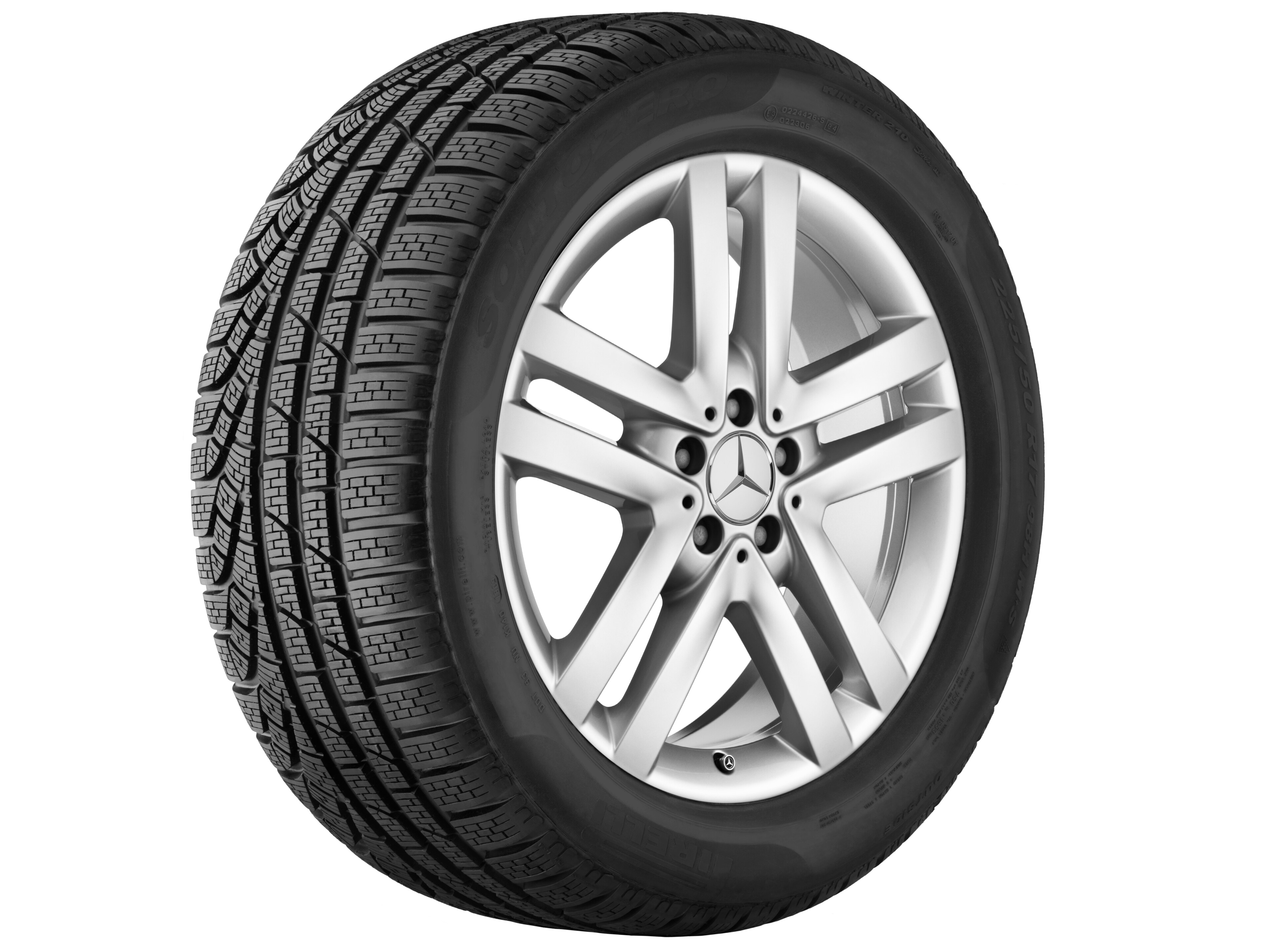 5-Doppelspeichen-Rad, 48,3 cm (19 Zoll) - 8,5 J x 19 ET 62, titansilber, lackiert