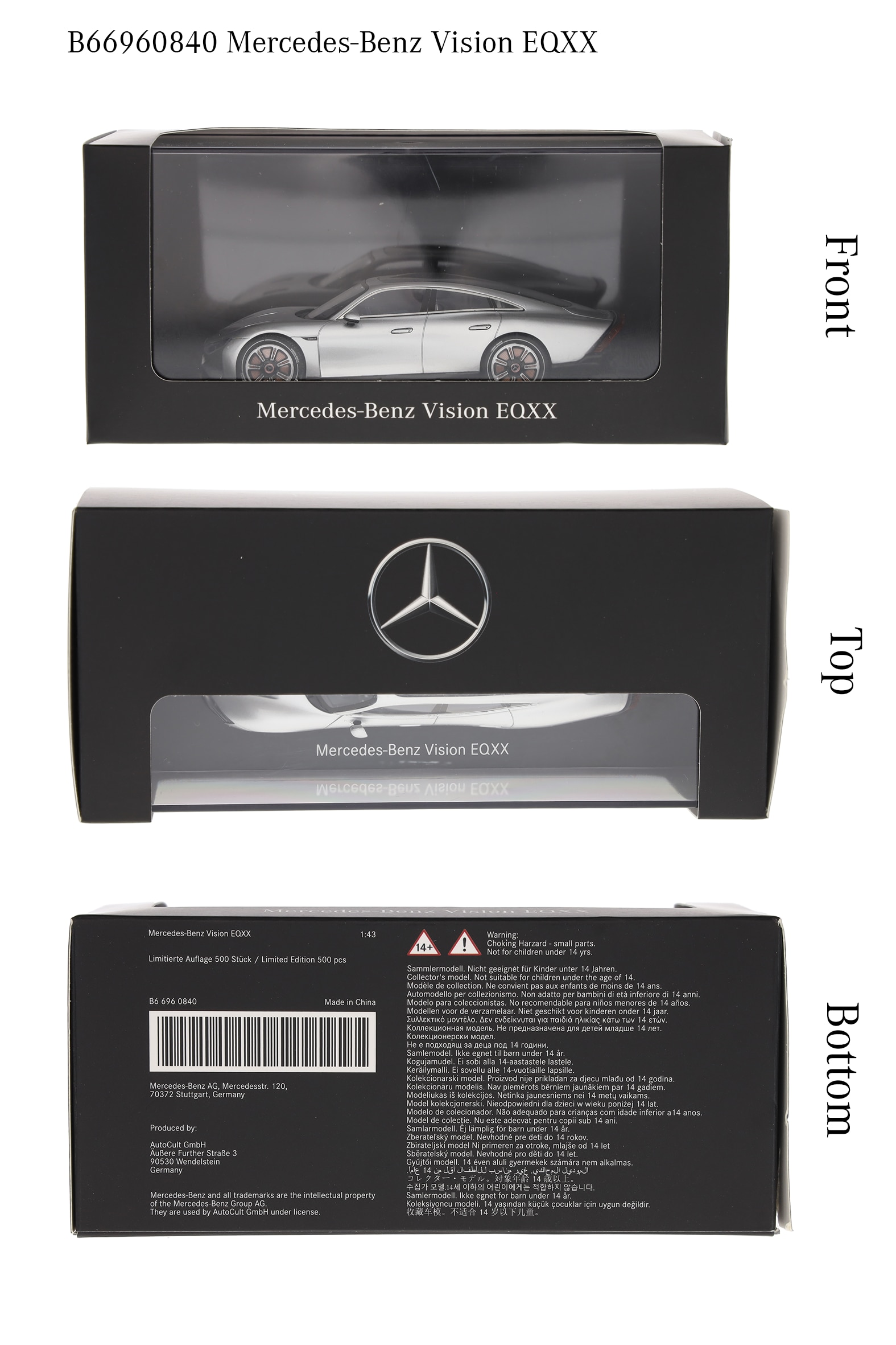 Vision EQXX, Showcar - silber alubeam, AutoCult, 1:43