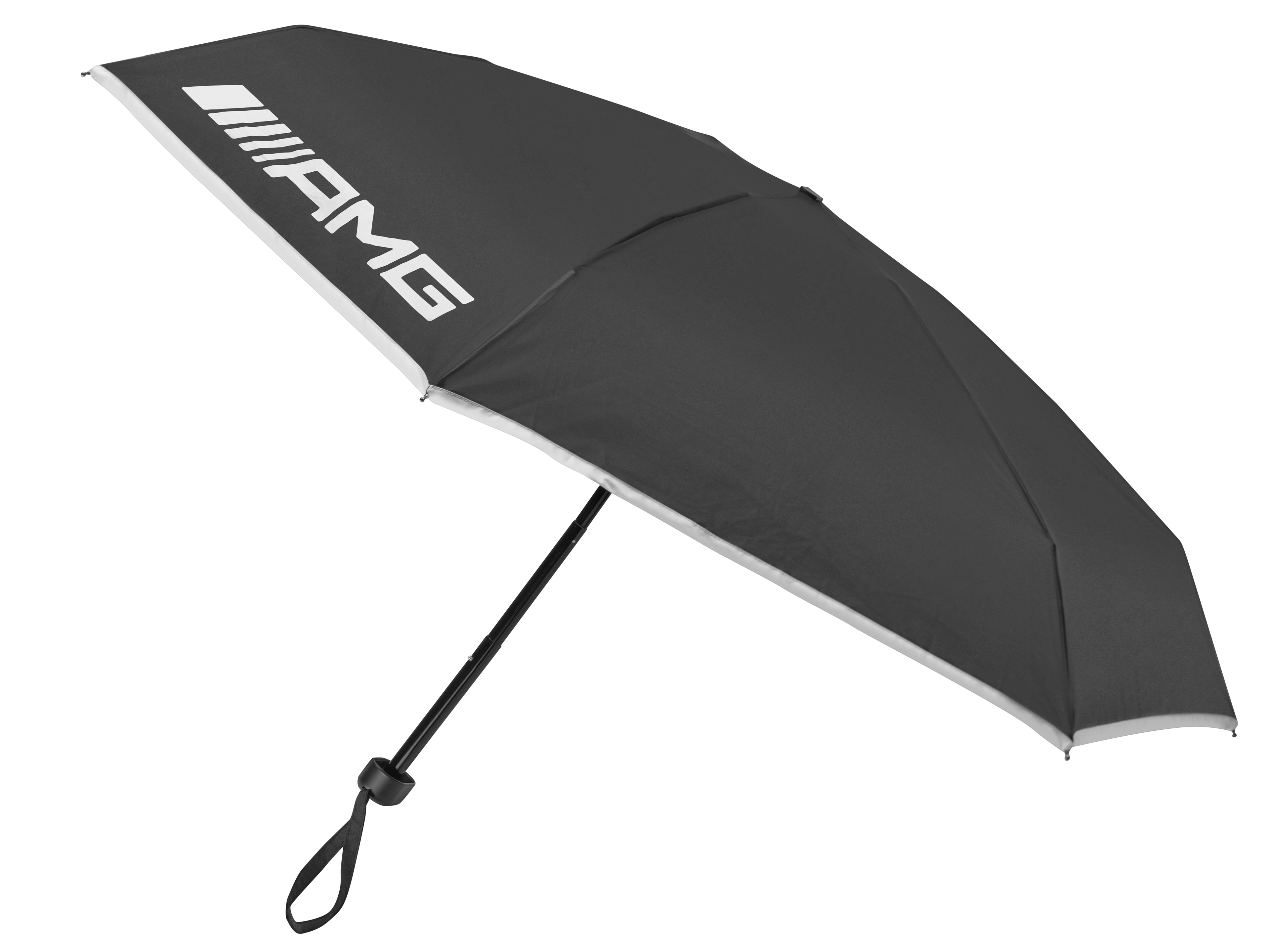 AMG Taschenschirm - schwarz / weiß, Aluminium / Stahl / Polyester AMG Taschenschirm - schwarz / weiß, Aluminium / Stahl / Polyester