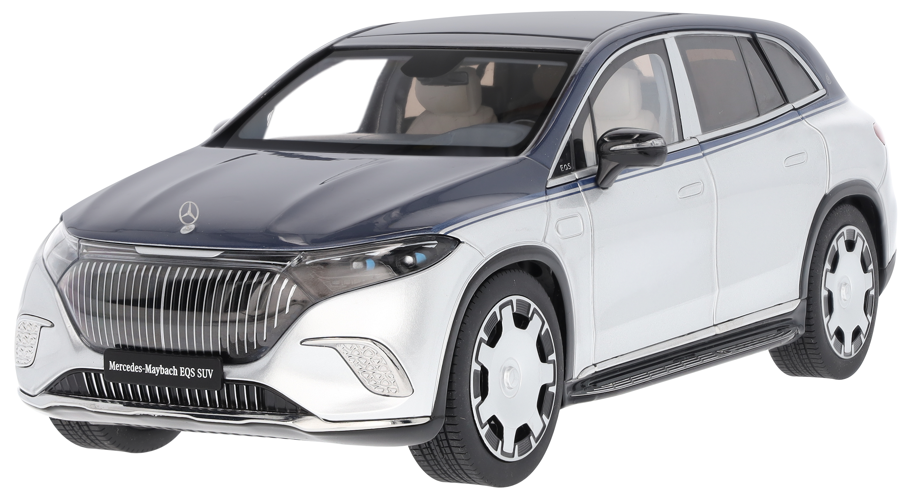 Mercedes-Maybach EQS 680 SUV, X296 - sodalithblau / hightechsilber, NZG, 1:18