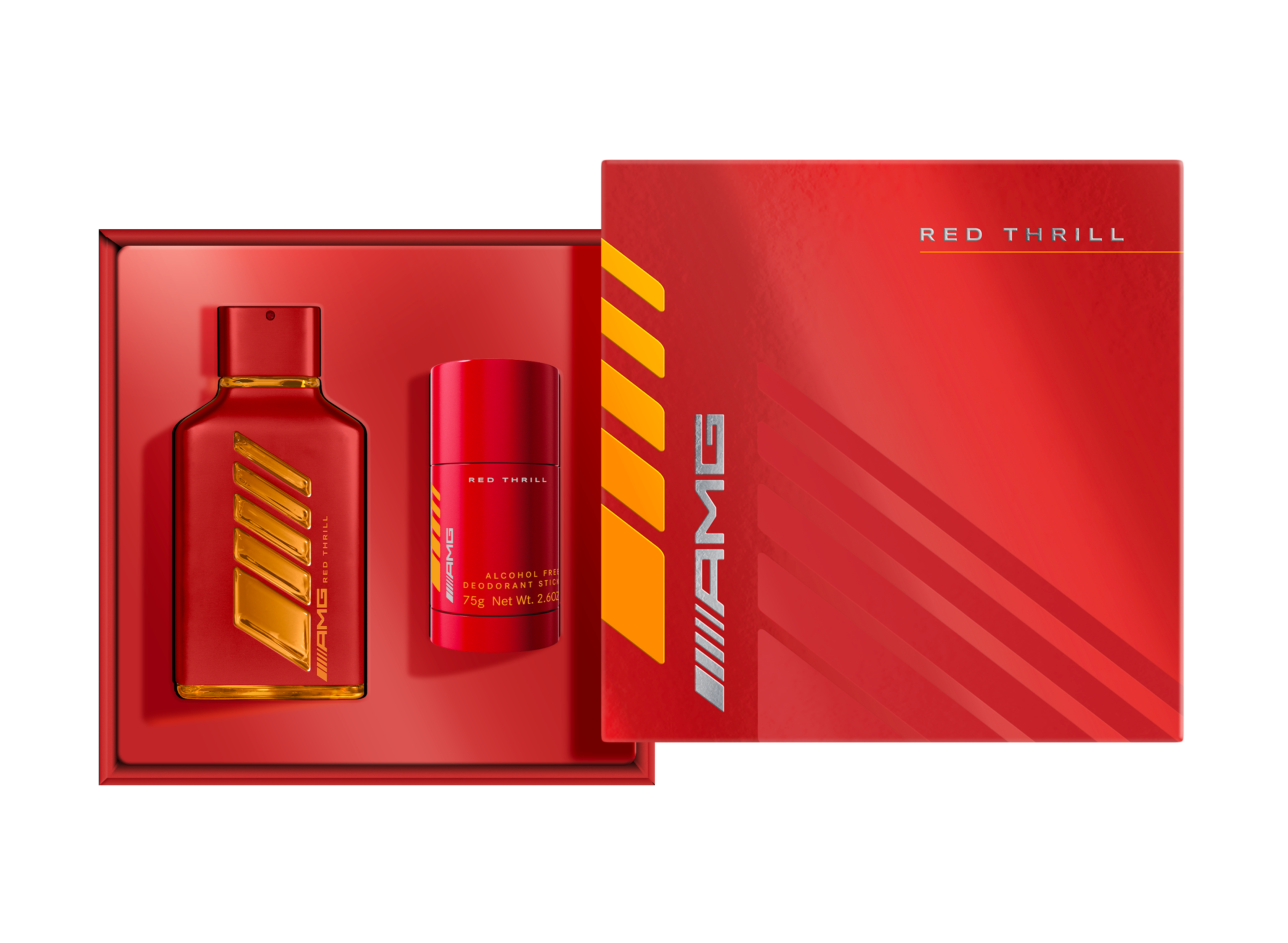 Geschenkset AMG Red Thrill, EdP - für Herren, INCC, 100 ml