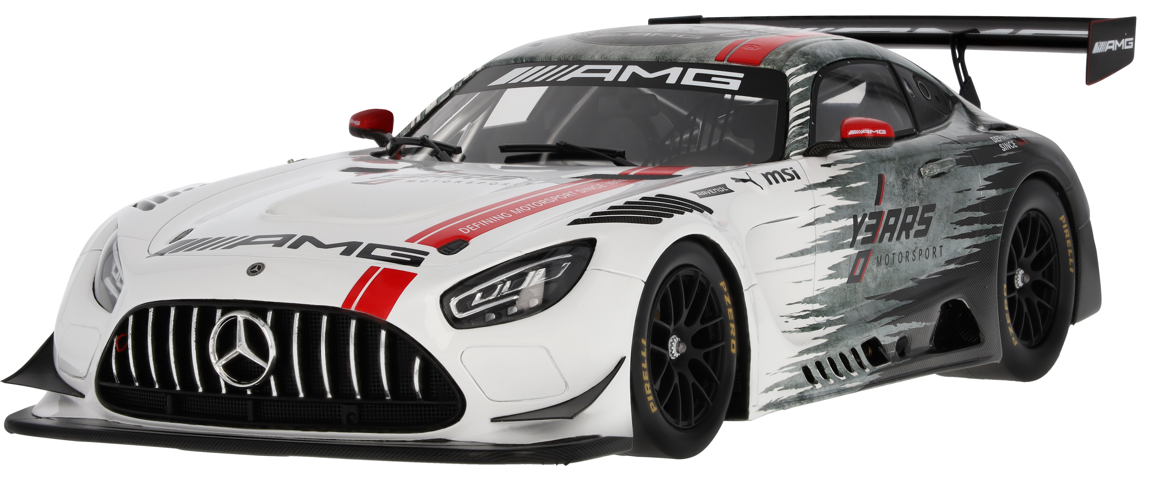 Mercedes-AMG GT3, Celebrating 130 Years of Motorsport, C190 - silberfarben / schwarz, Minimax, 1:18