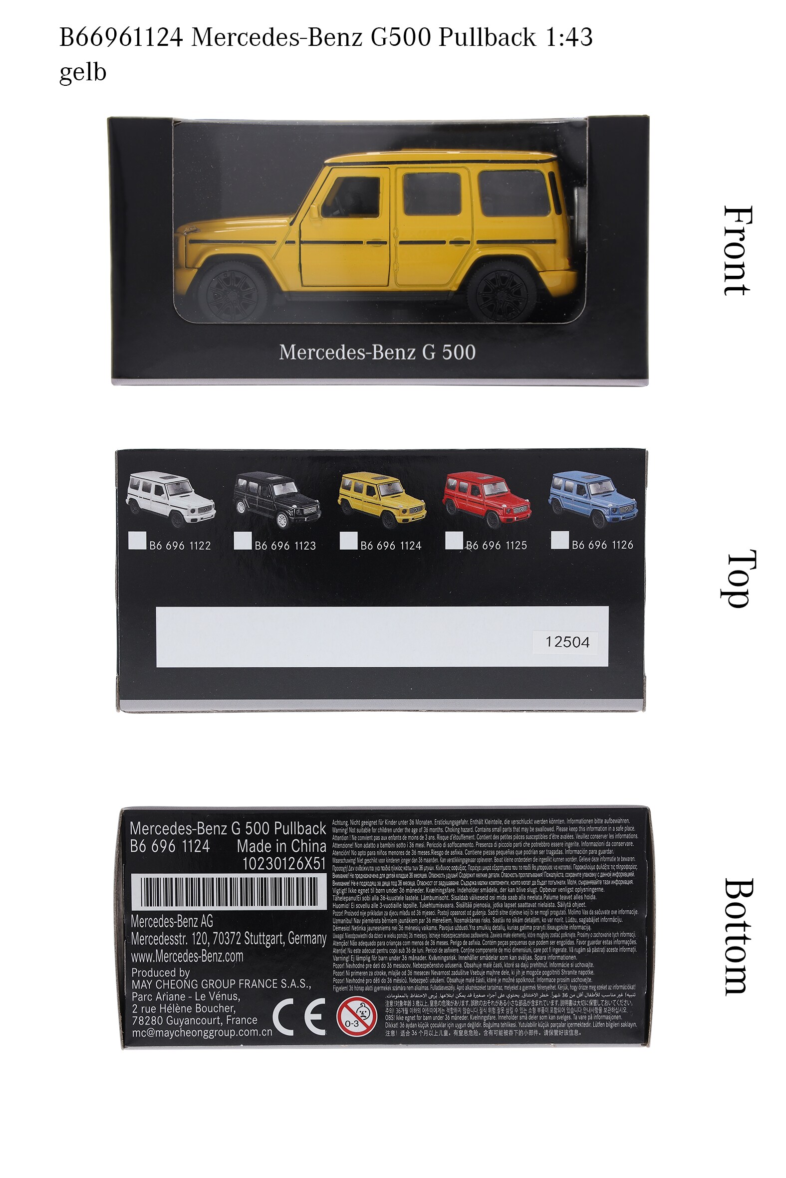 G-Klasse, Geländewagen, W465, Pullback - MANUFAKTUR sonnengelb uni, Heinrich Bauer, 1:43 G-Klasse, Geländewagen, W465, Pullback - MANUFAKTUR sonnengelb uni, Heinrich Bauer, 1:43