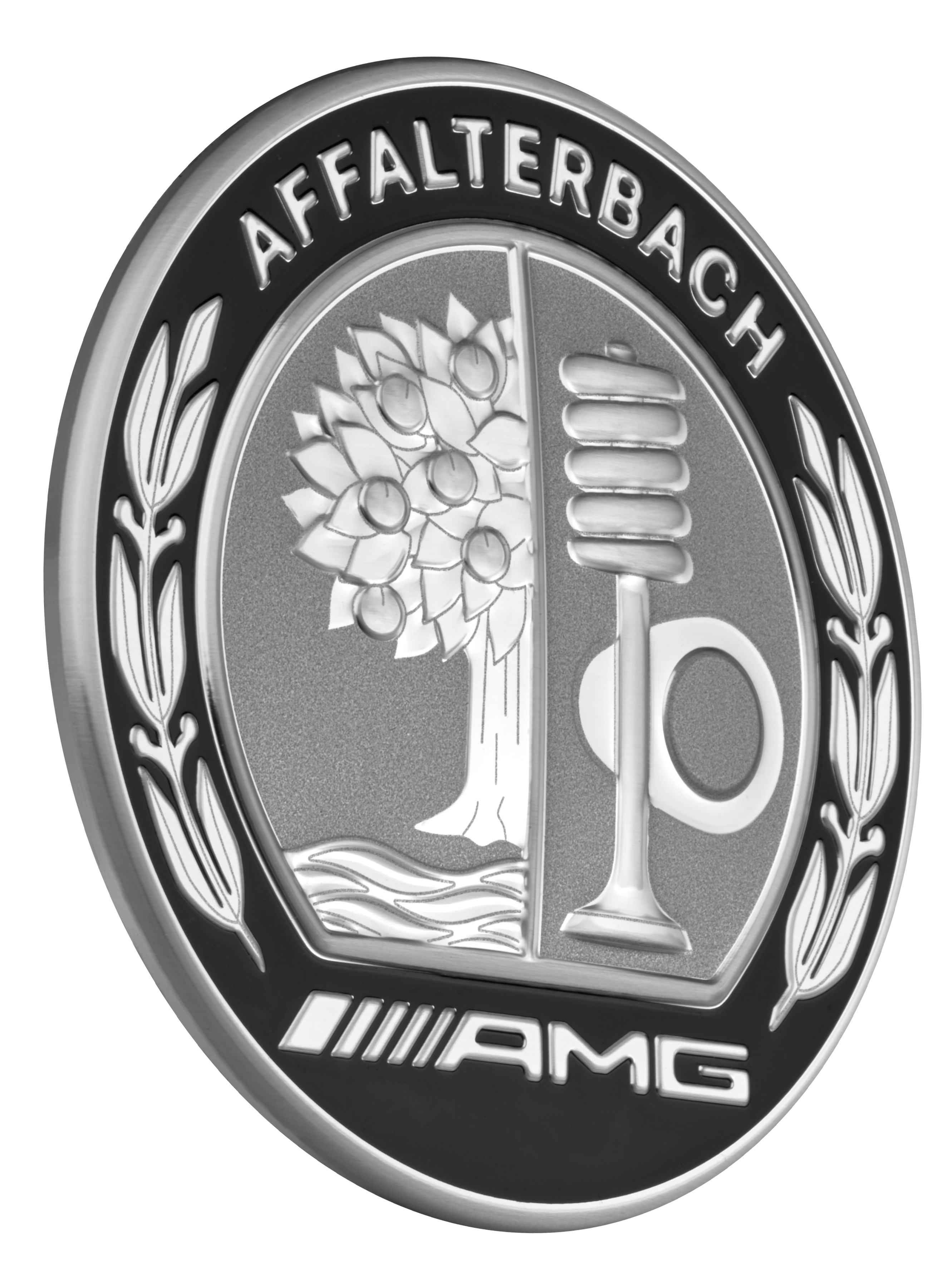 AMG Radnabenabdeckung, mit AMG Wappen - silberfarben / schwarz