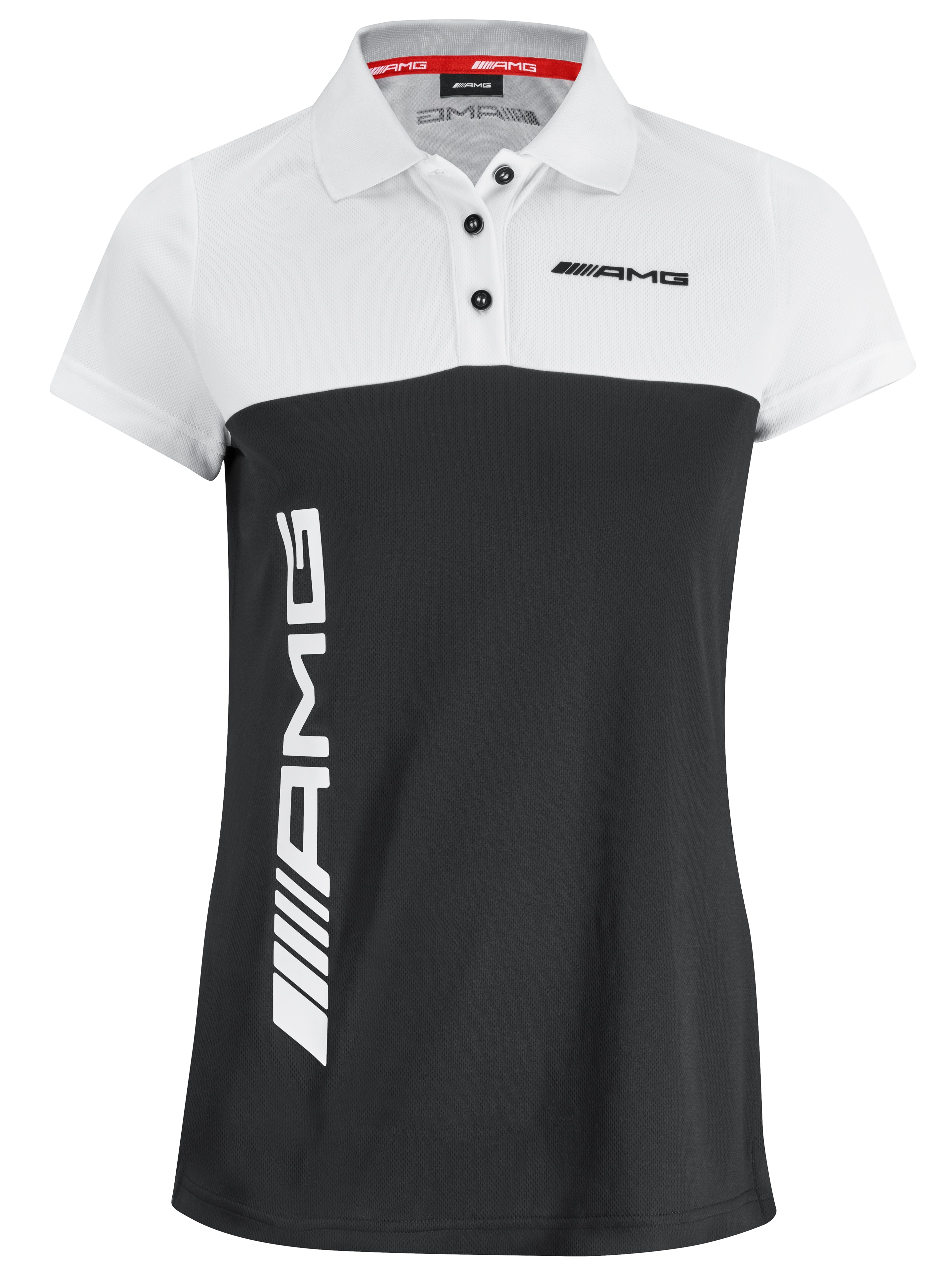 AMG Poloshirt Damen - schwarz / weiß, XL