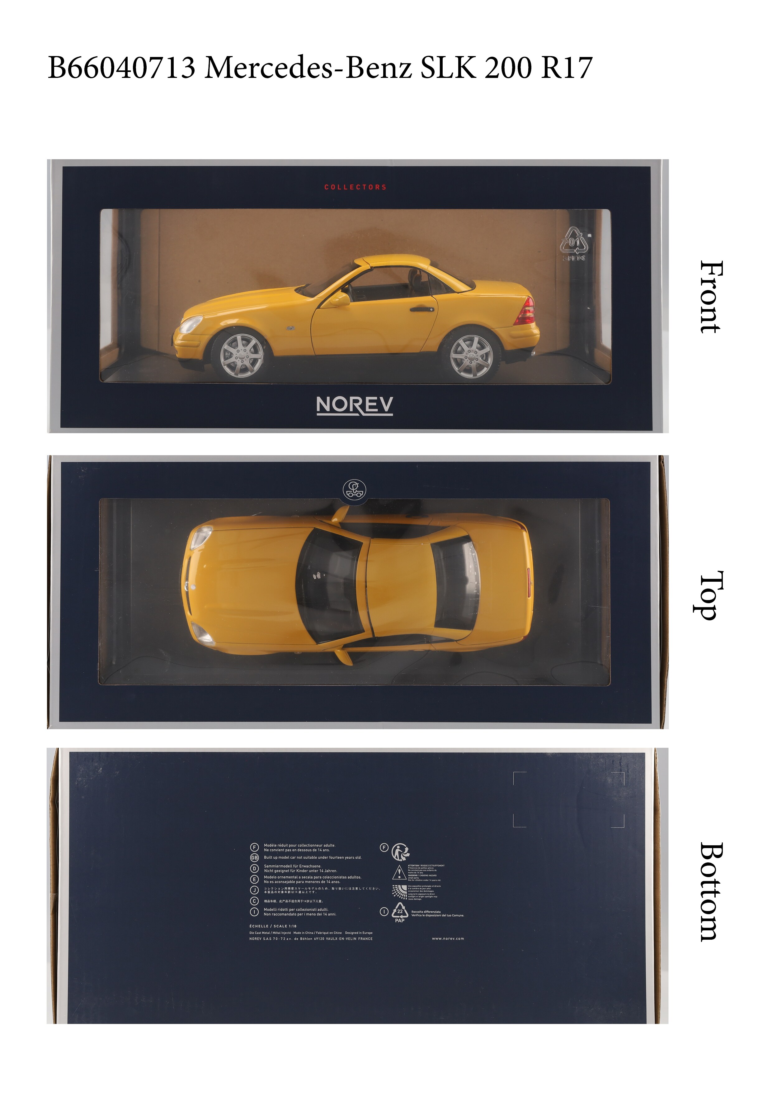 SLK 200 Roadster R170 (1996-2000) - yellowstone, Norev, 1:18