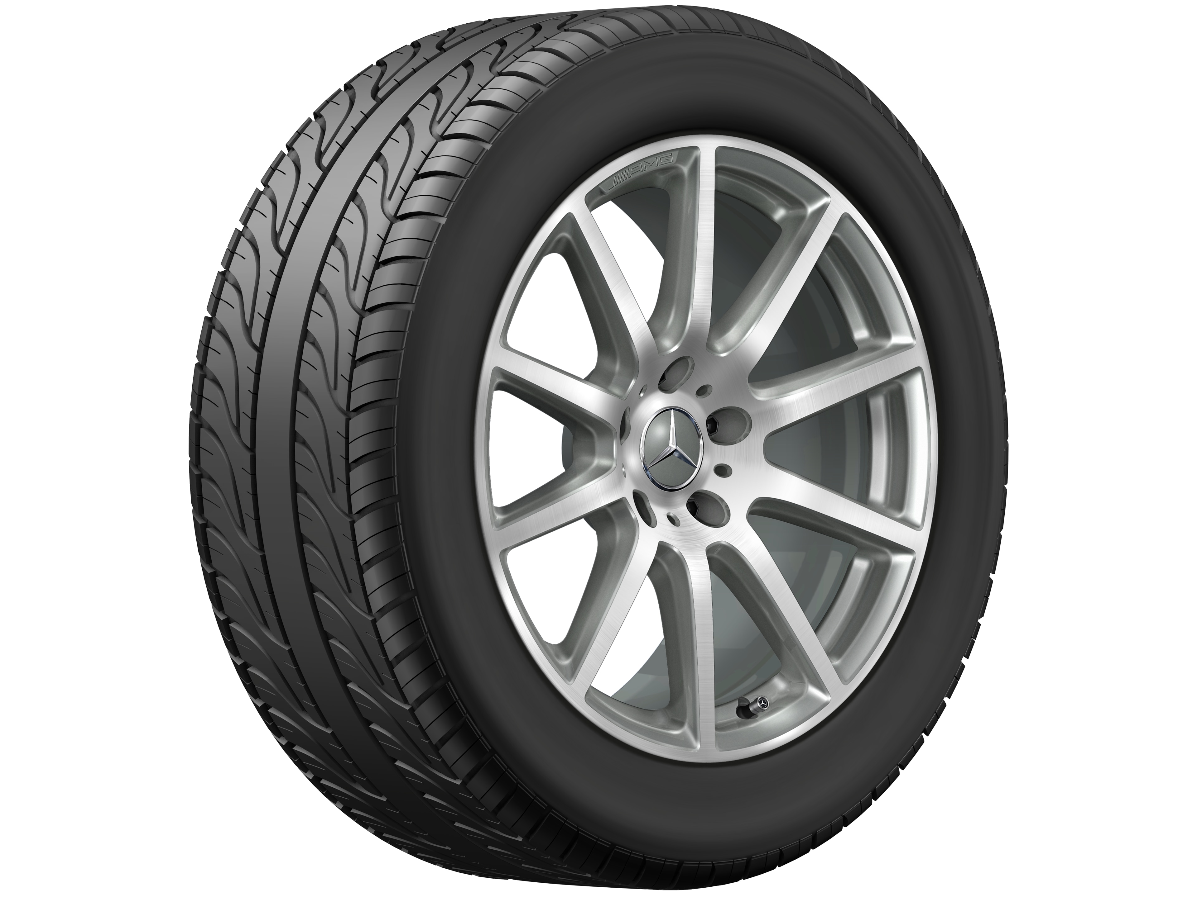 AMG Vielspeichen-Rad, 50,8 cm (20 Zoll) - 9,5 J x 20 ET 35, titangrau, glanzgedreht