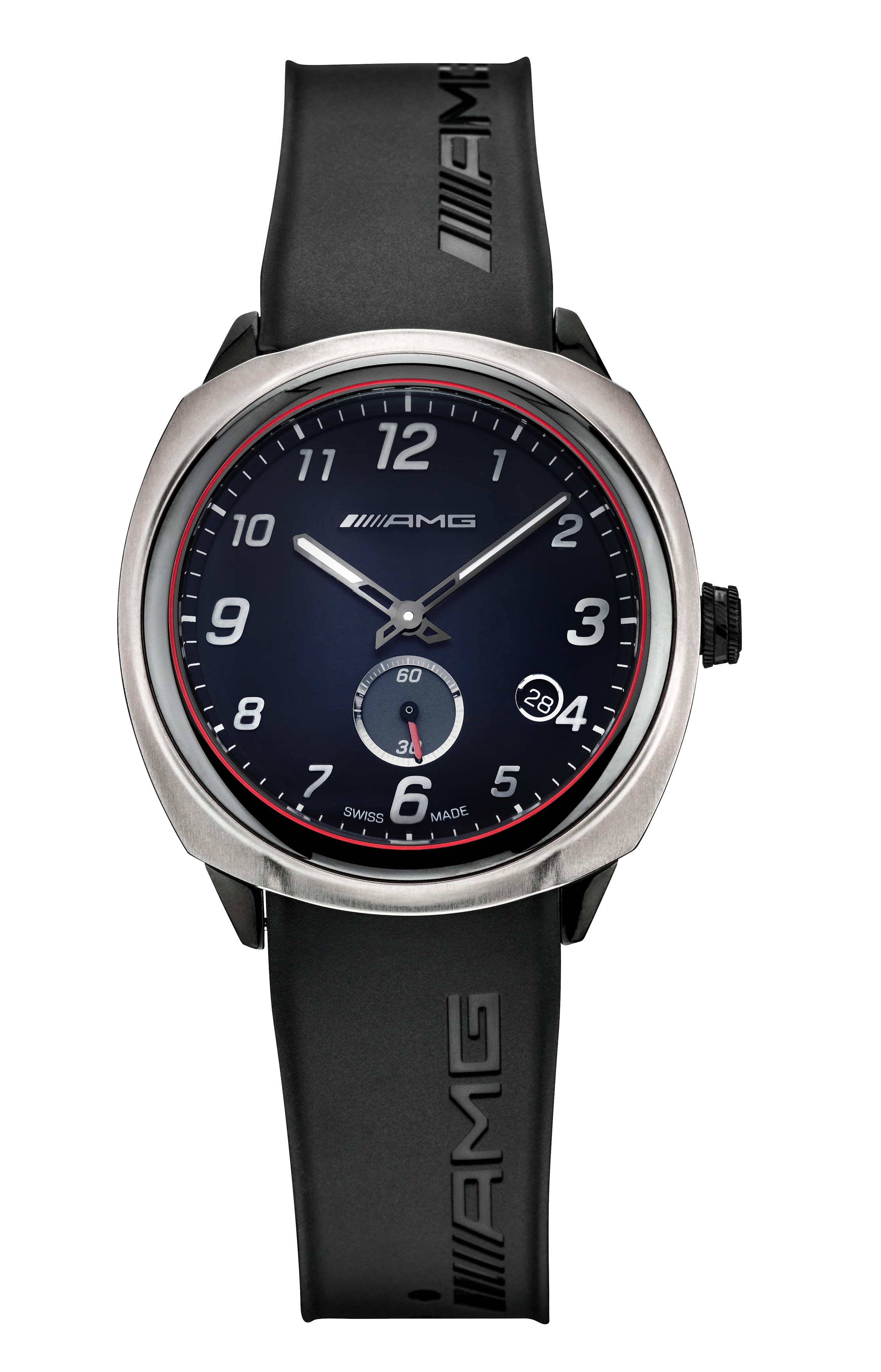 Armbanduhr, Unisex, AMG, Essentials - schwarz / anthrazit / rot, Edelstahl / Titan / Kautschuk