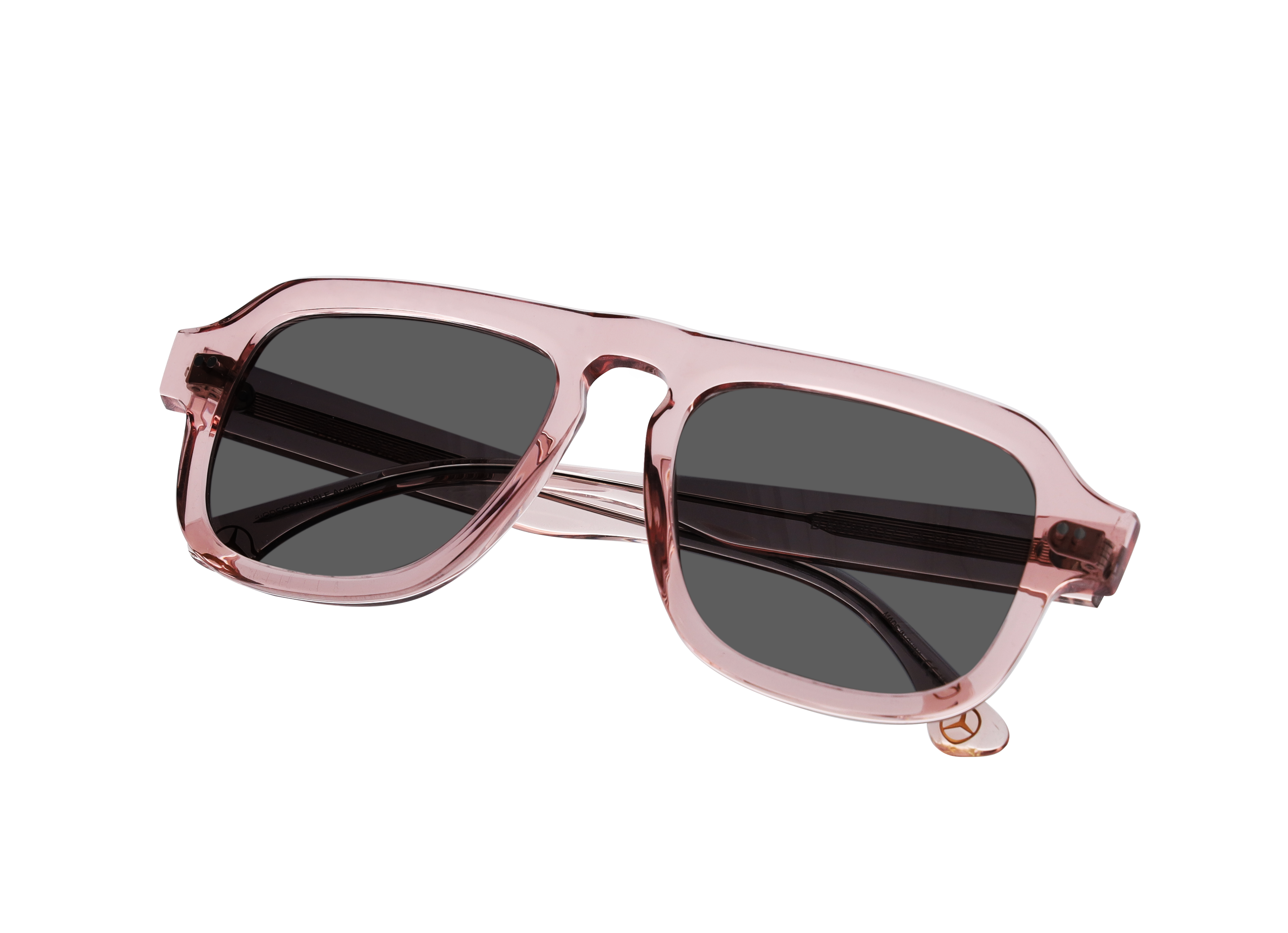 Sonnenbrille, Unisex - roségold / bronzefarben, Acetat, transparent Sonnenbrille, Unisex - roségold / bronzefarben, Acetat, transparent