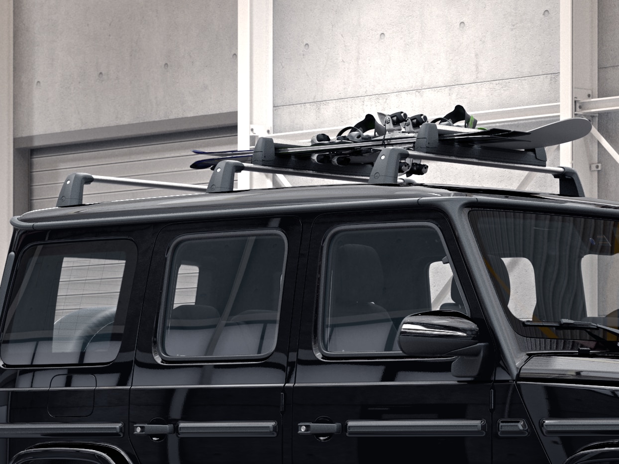 Grundträger, drei Querbrücken - Aluminium / Stahl, silberfarben / schwarz