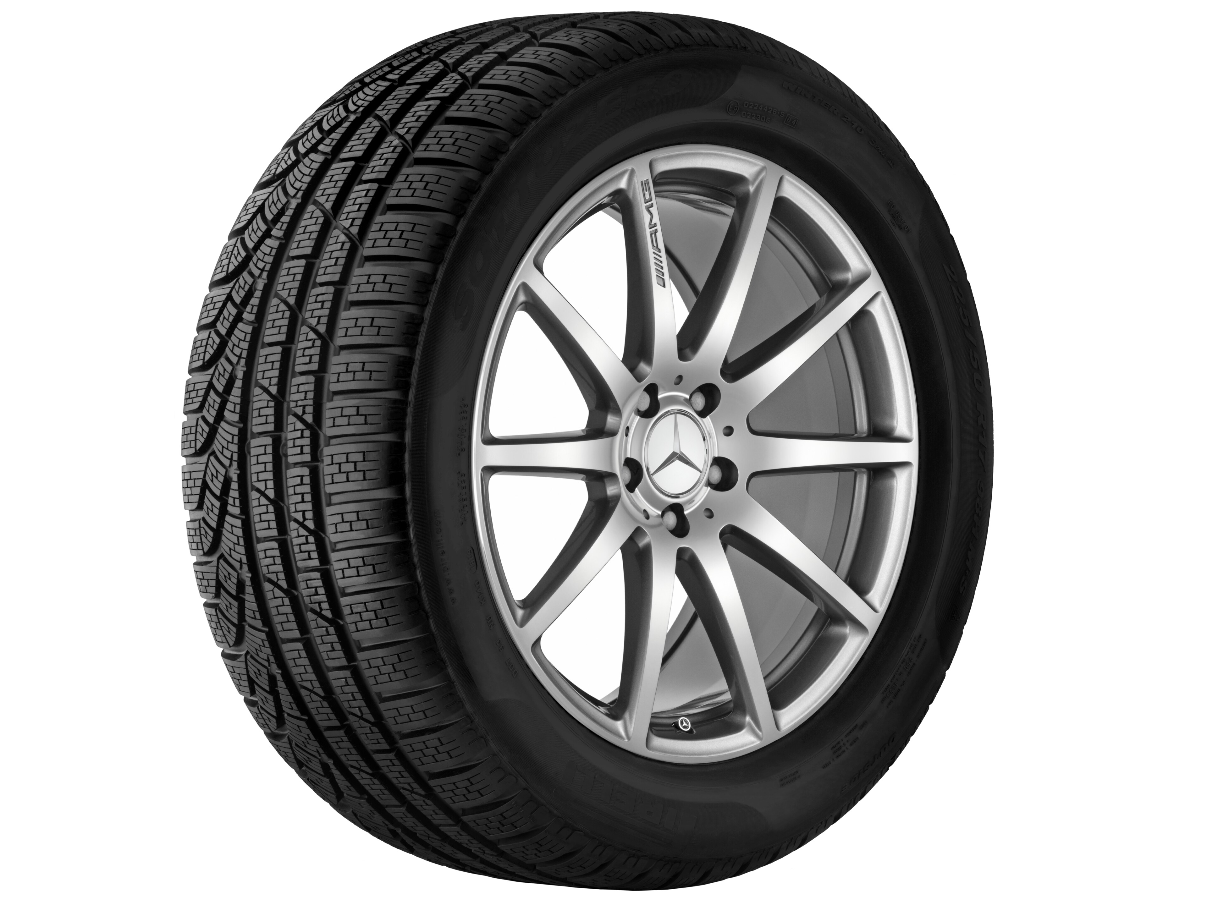 AMG Schmiederad im 10-Speichen-Design, 48,3 cm (19 Zoll) - 9,5 J x 19 ET 39, titangrau, glanzgedreht