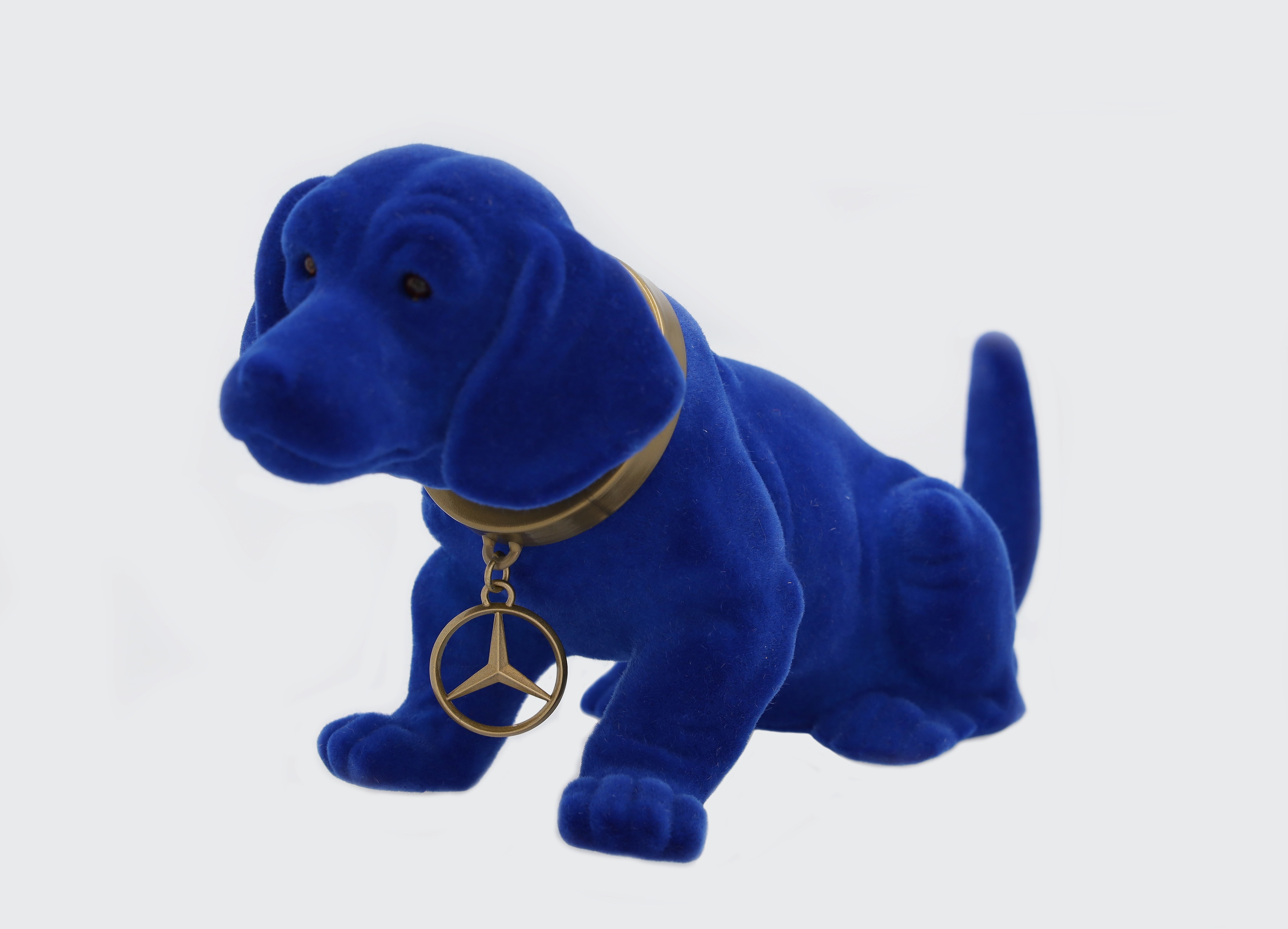 Wackeldackel, klein - blau, Kunststoff