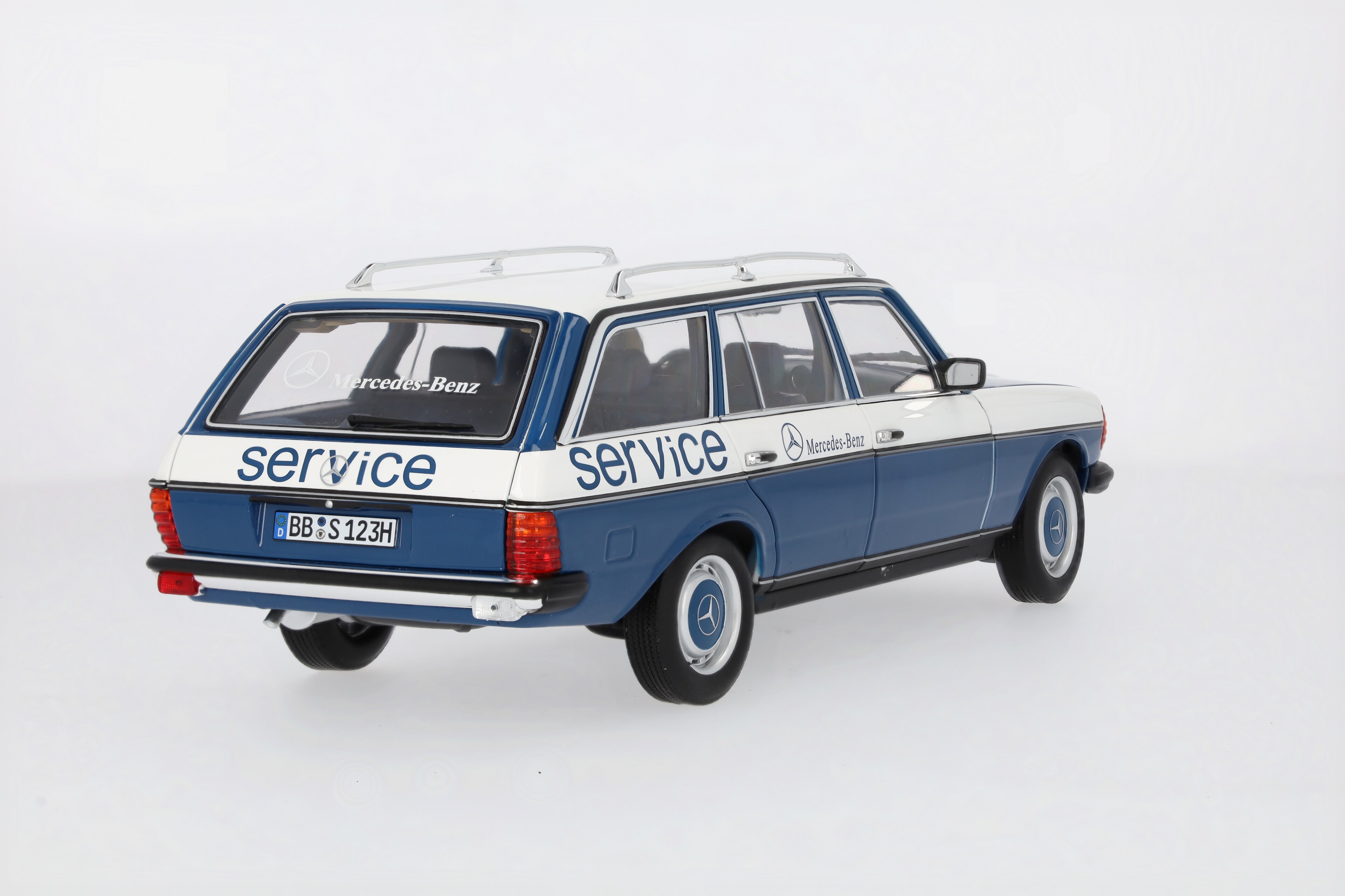 200 T-Modell S123 (1980-1985), Servicewagen - blau, Norev, 1:18