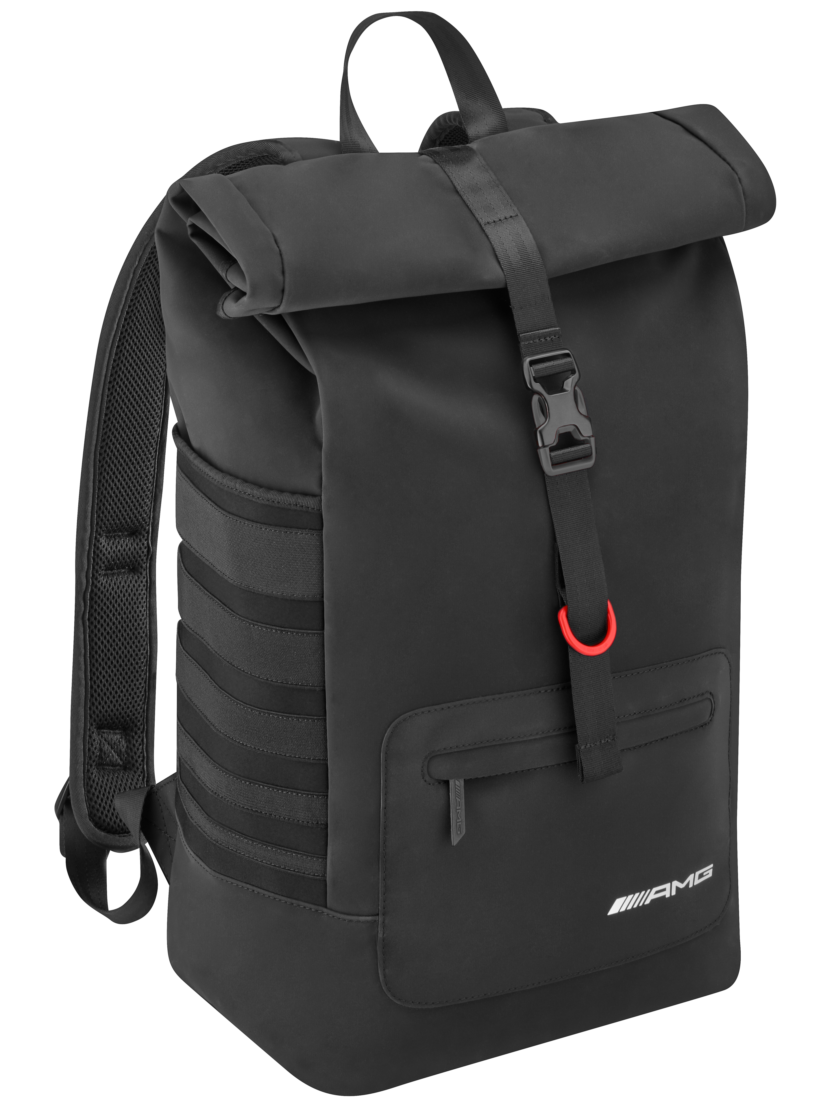AMG Roll-top Rucksack - schwarz, PVC / Polyester