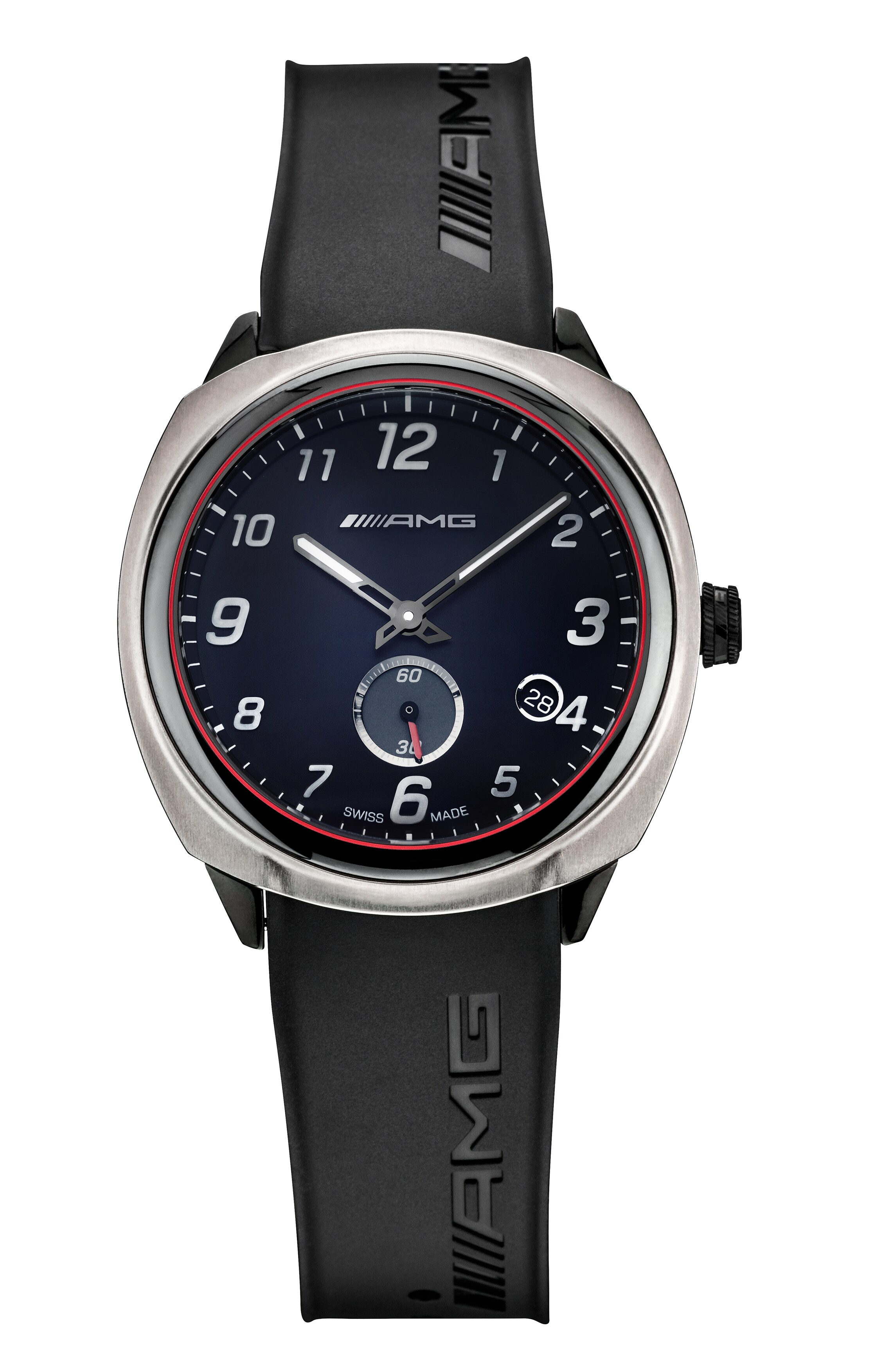 Armbanduhr, Unisex, AMG, Essentials - schwarz / anthrazit / rot, Edelstahl / Titan / Kautschuk