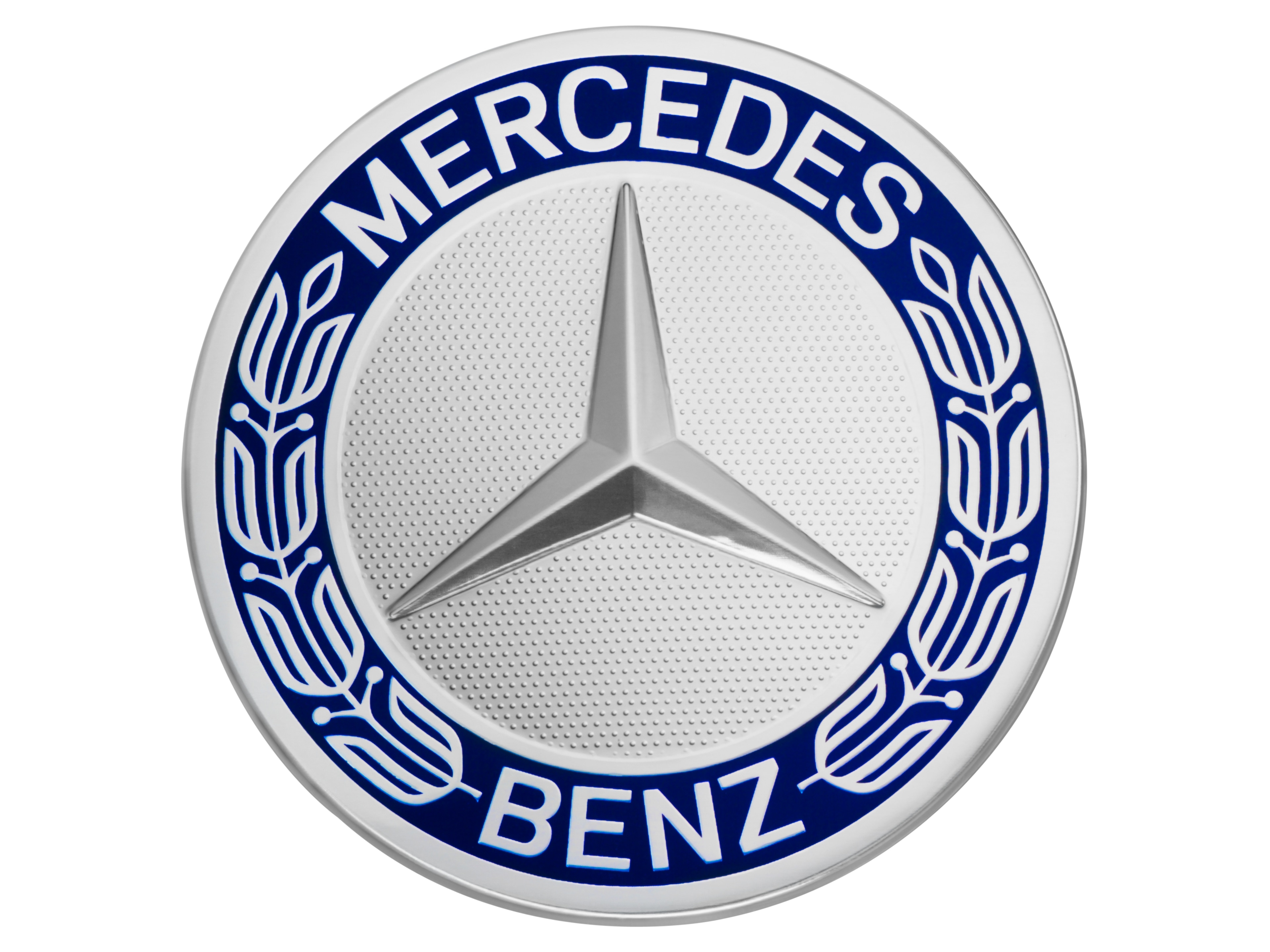 Radnabenabdeckung, Stern mit Lorbeerkranz, klassisches Design, für Zentrierloch-Durchmesser 71,8 mm - blau Radnabenabdeckung, Stern mit Lorbeerkranz, klassisches Design, für Zentrierloch-Durchmesser 71,8 mm - blau