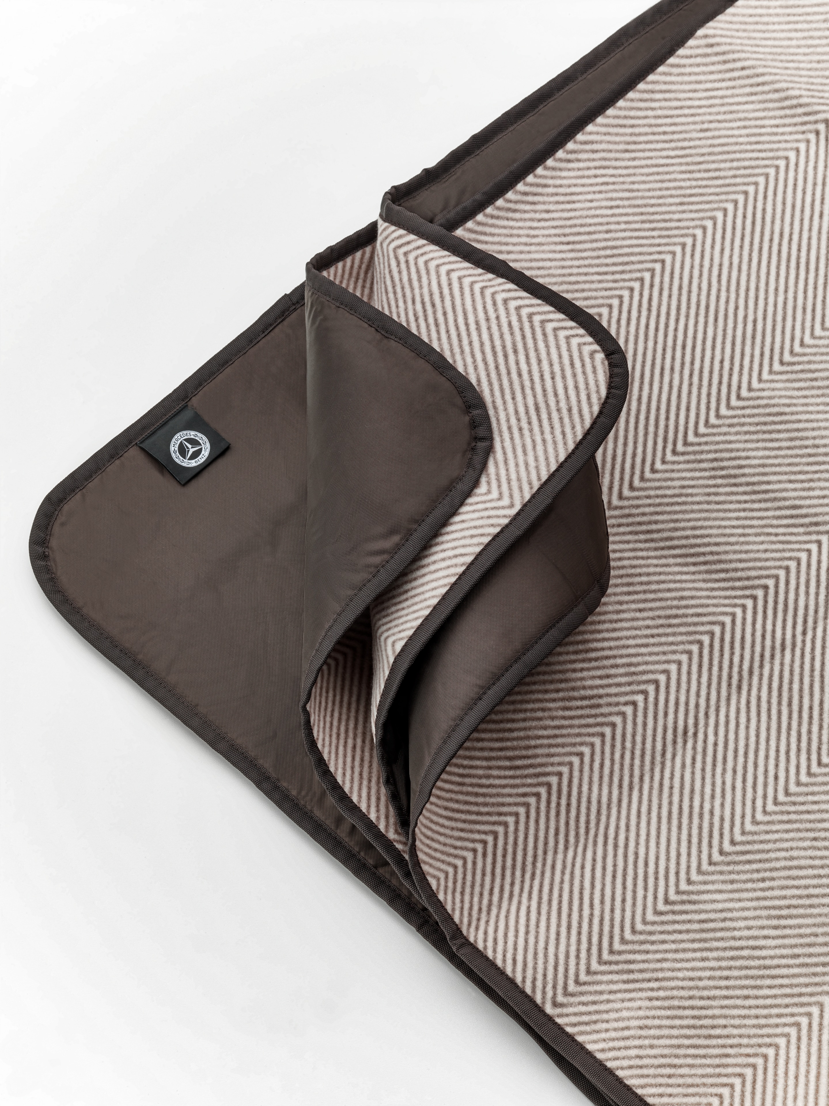 Picknickdecke, Fischgrat - braun / elfenbein, Polyester Picknickdecke, Fischgrat - braun / elfenbein, Polyester