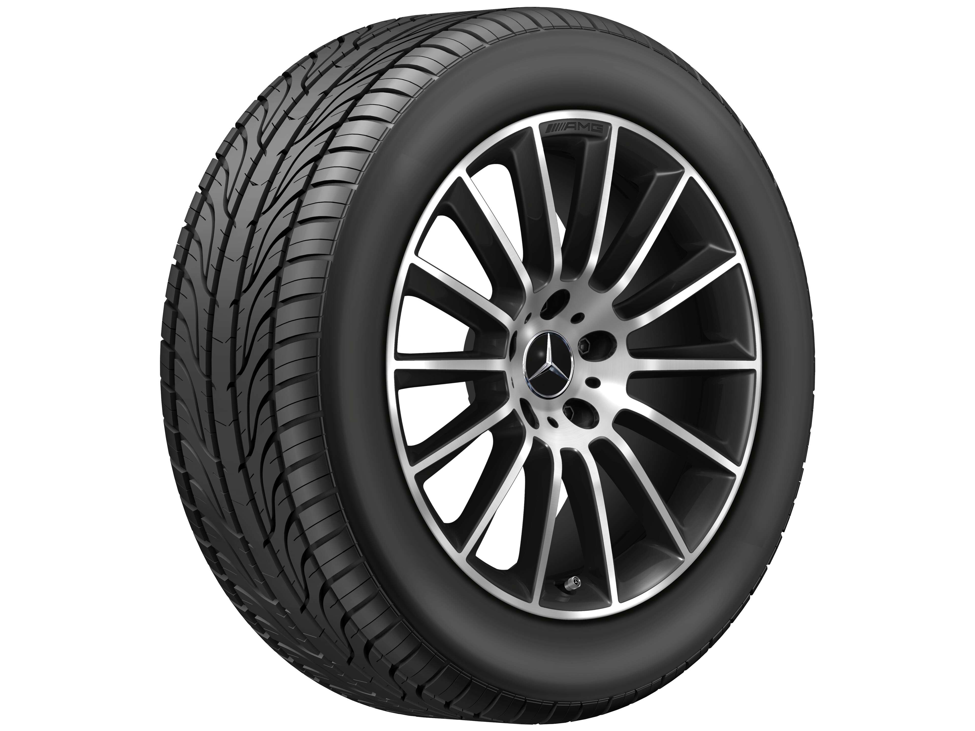 AMG Vielspeichen-Rad, 50,8 cm (20 Zoll) - 8,5 J x 20 ET 32, schwarz, glanzgedreht