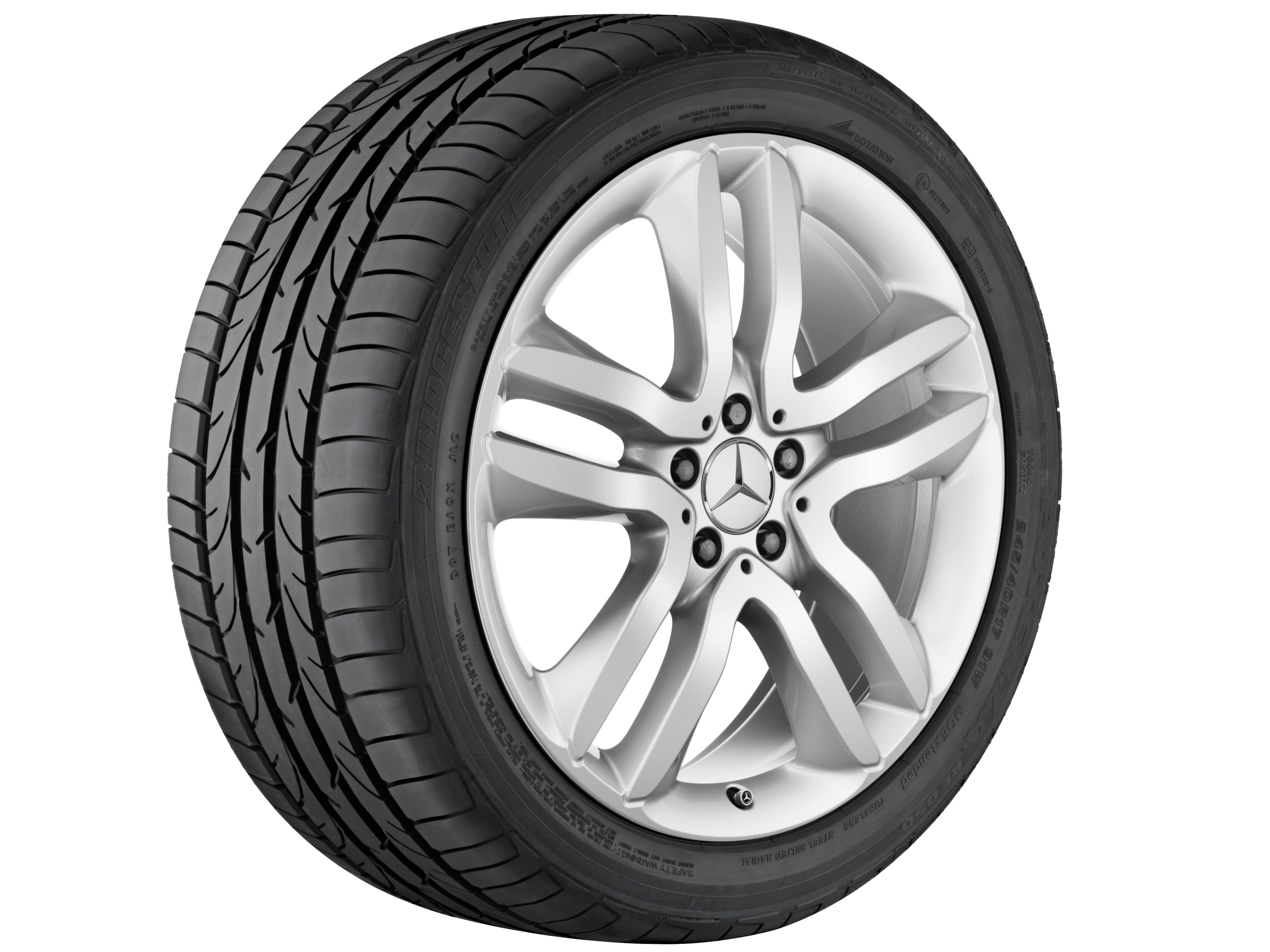 5-Doppelspeichen-Rad, 50,8 cm (20 Zoll) - 8,5 J x 20 ET 62, titansilber, lackiert