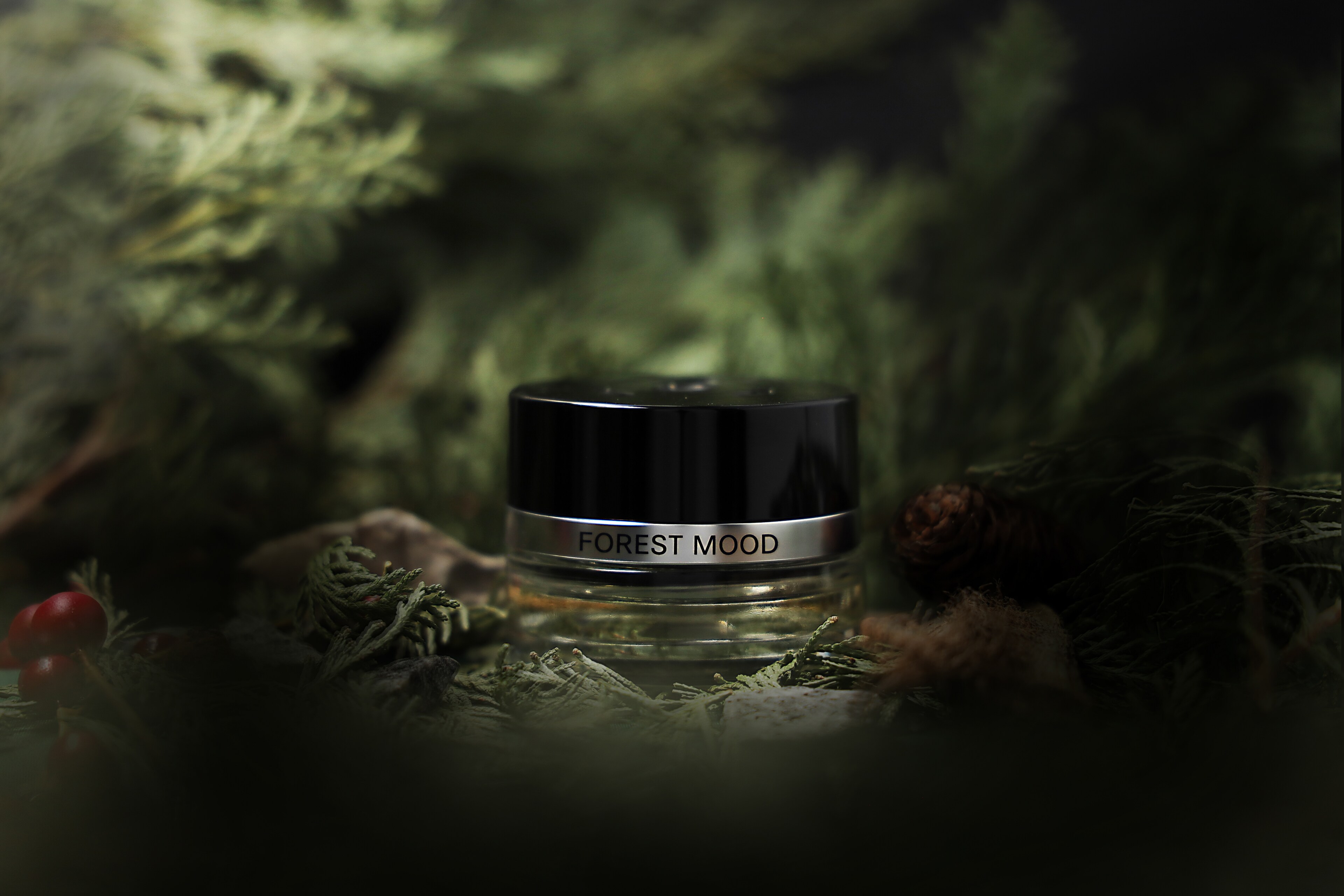 Flakon, FOREST MOOD - transparent / schwarz, Glas, 15 ml