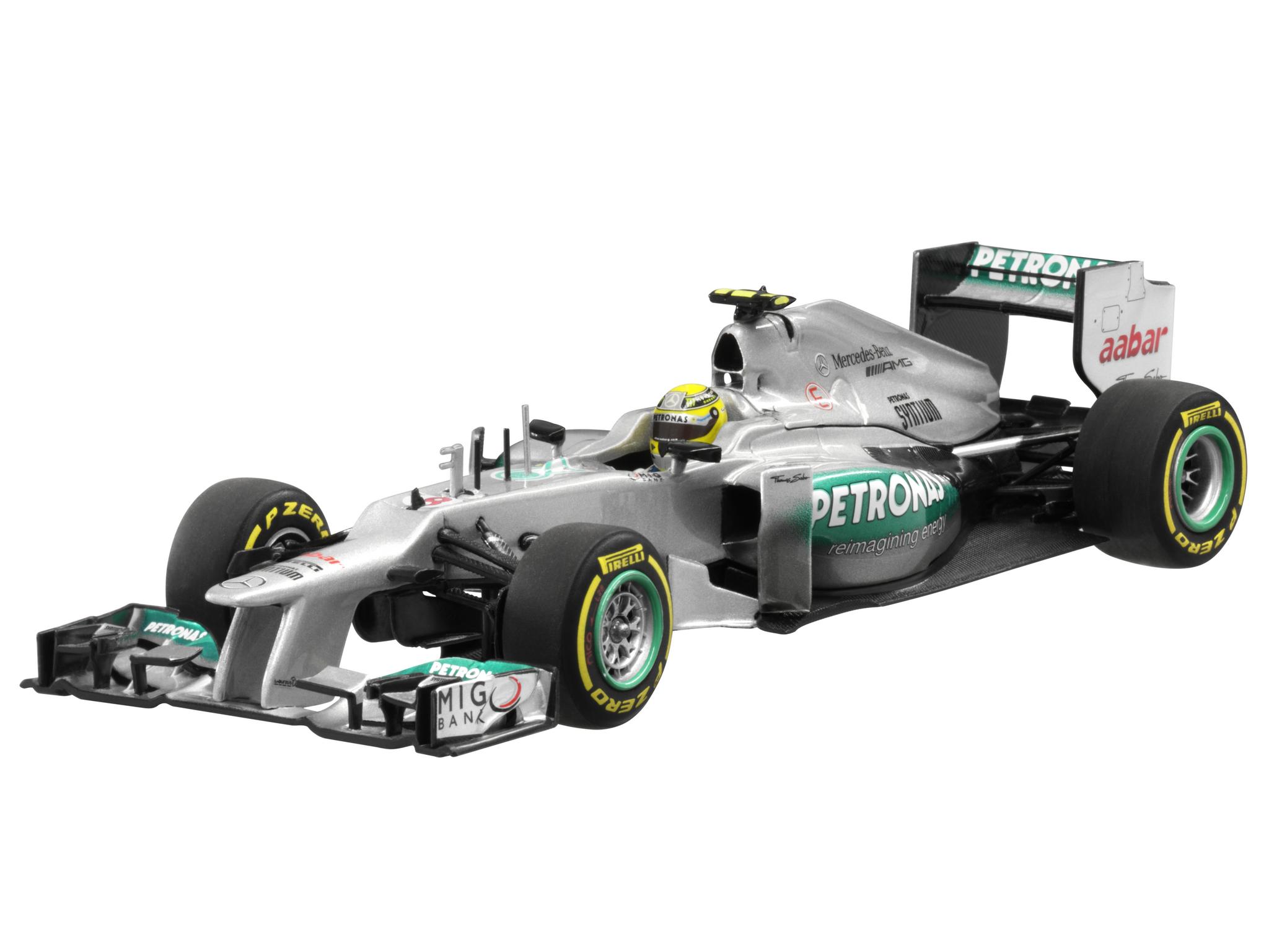 Mercedes AMG Petronas, 2012, Rosberg - Minichamps, silberfarben, 1:43