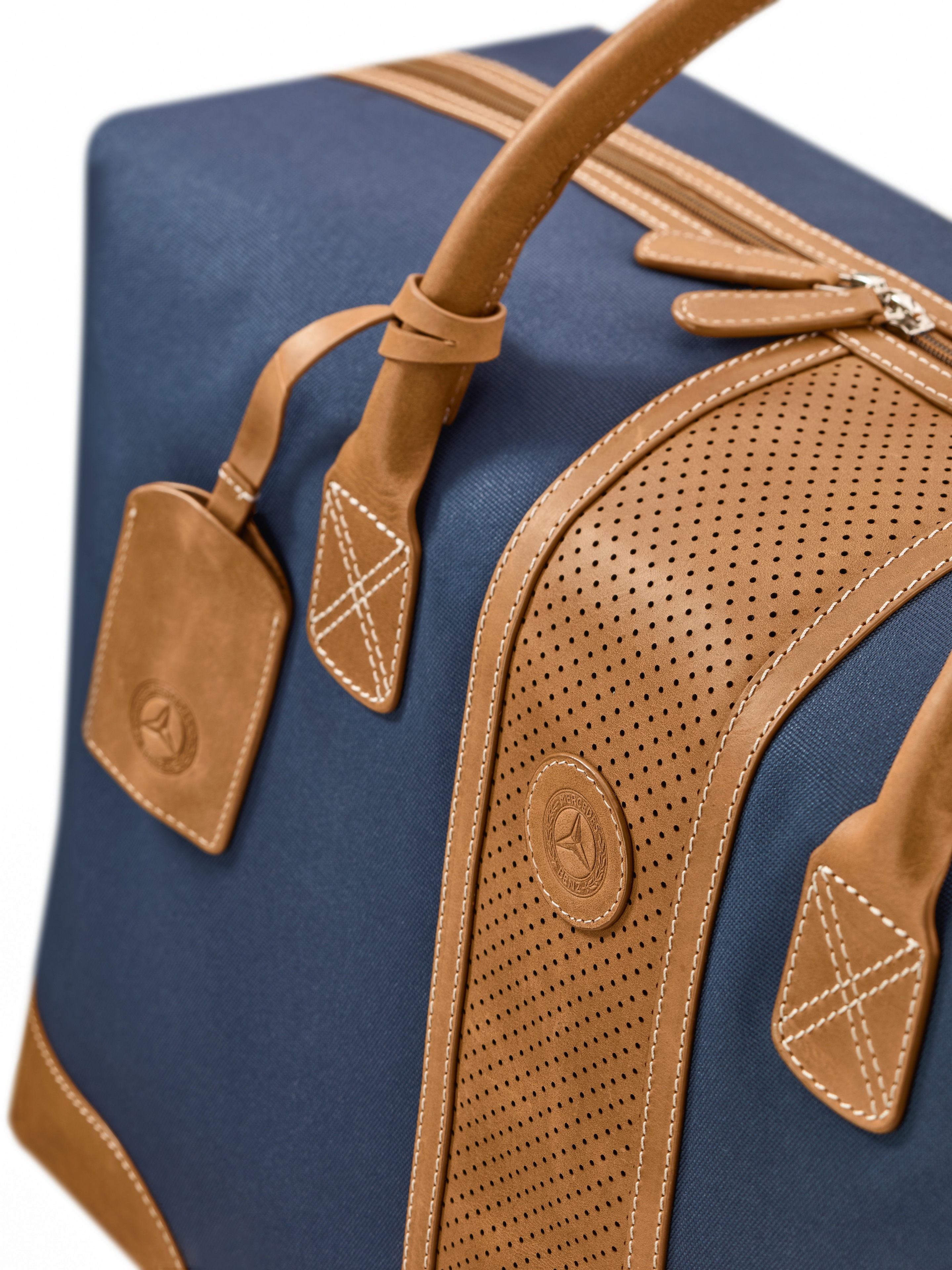 Weekender - blau / cognac, Polyester (recycelt) Weekender - blau / cognac, Polyester (recycelt)