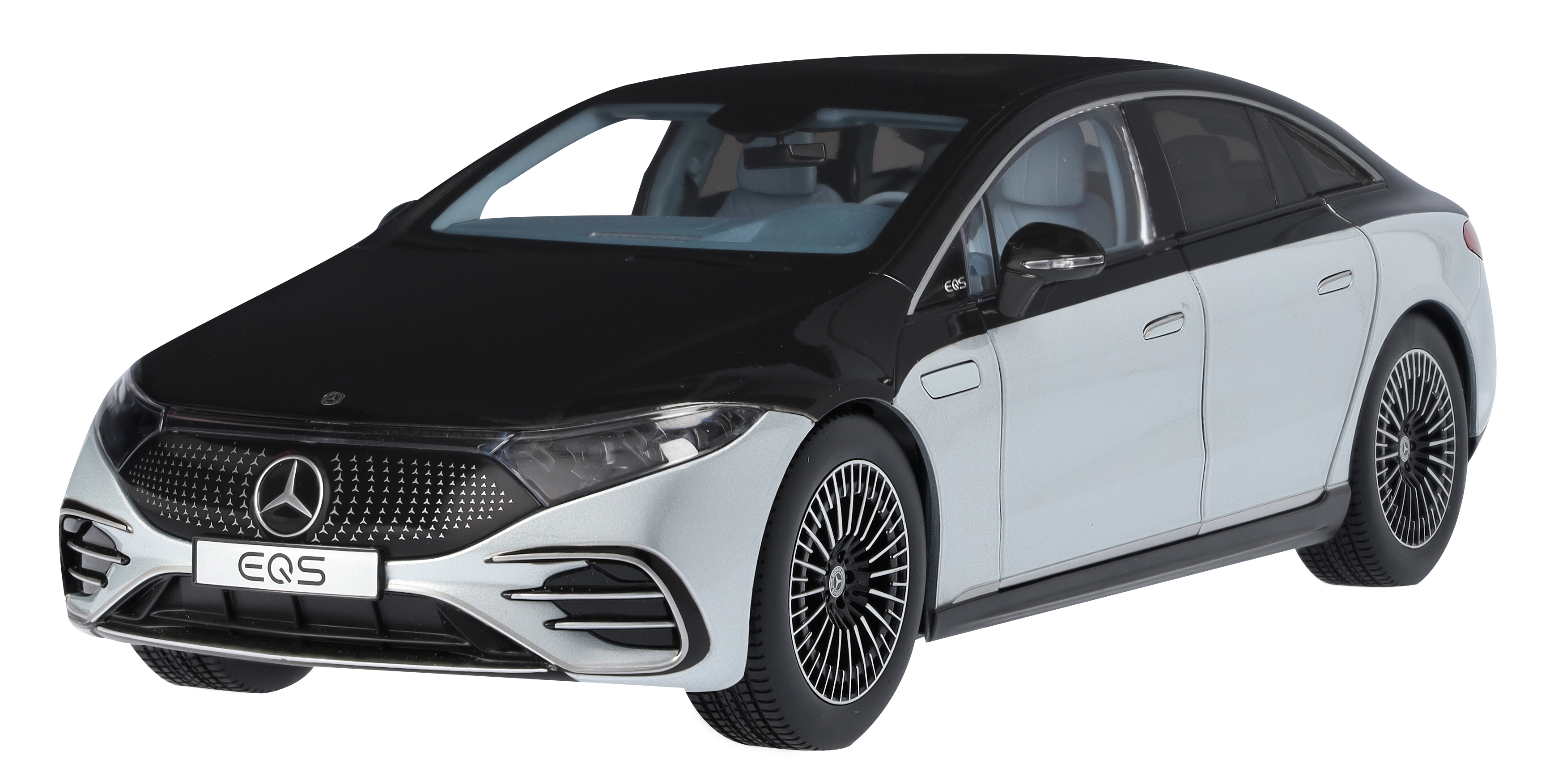 EQS, Limousine, AMG Line, V297, mit Beleuchtung - obsidianschwarz / hightechsilber, NZG, 1:18 EQS, Limousine, AMG Line, V297, mit Beleuchtung - obsidianschwarz / hightechsilber, NZG, 1:18