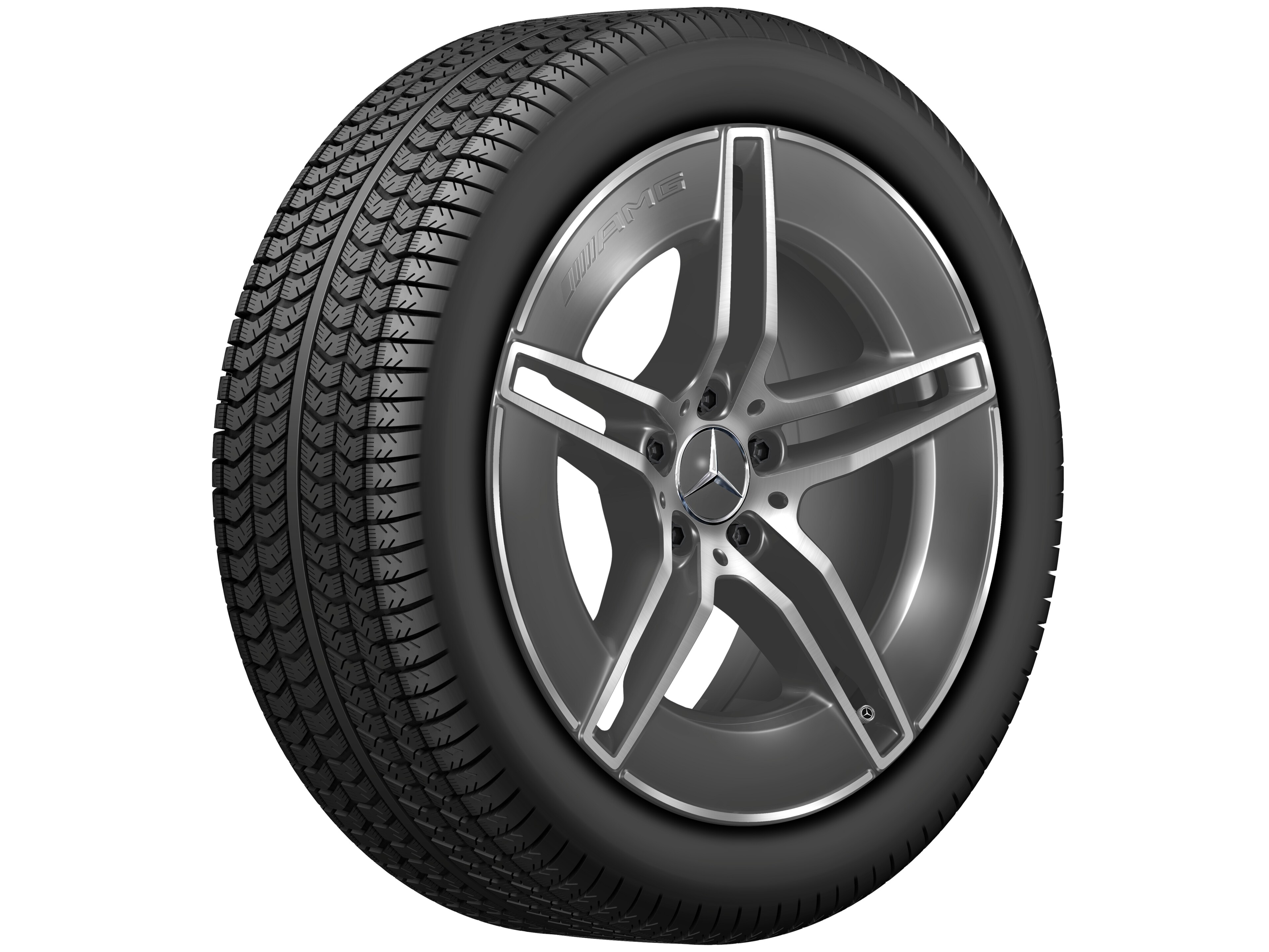 AMG 5-Doppelspeichen-Rad, 48,3 cm (19 Zoll) - 8,5 J x 19 ET 35,5, tantalgrau, glanzgedreht