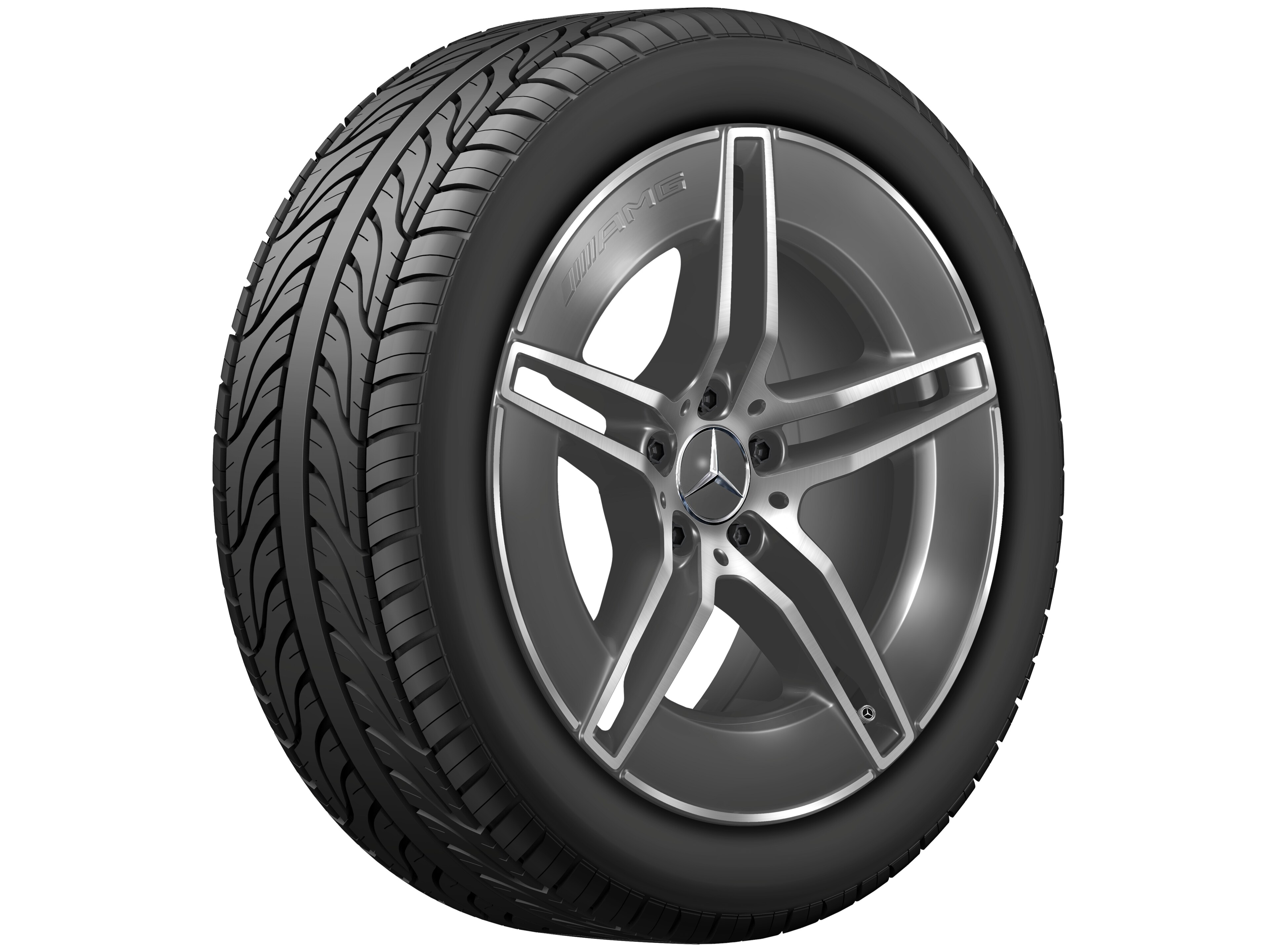AMG 5-Doppelspeichen-Rad, 48,3 cm (19 Zoll) - 8,5 J x 19 ET 35,5, tantalgrau, glanzgedreht