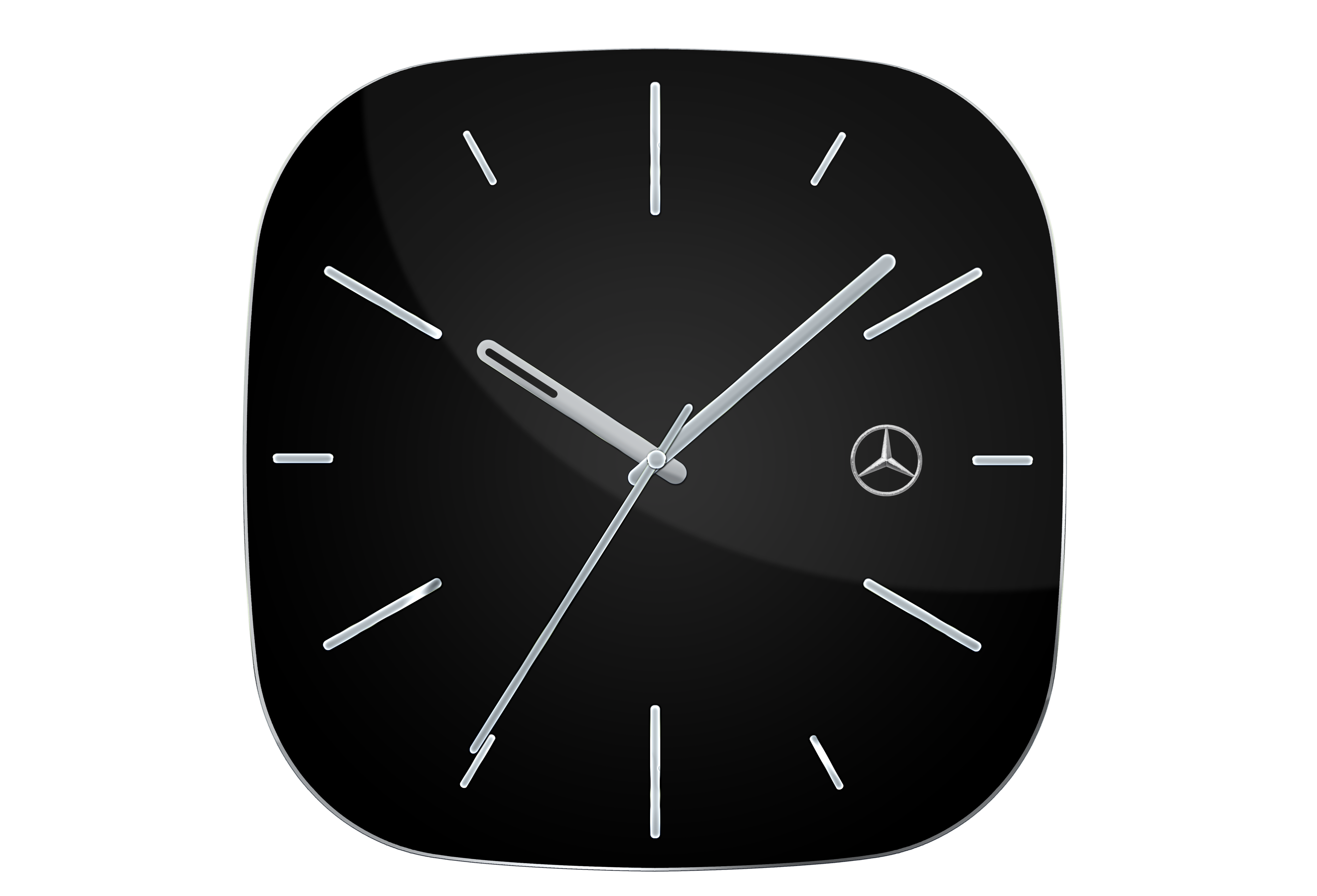 Wanduhr, Business - schwarz / silberfarben, Kunststoff Wanduhr, Business - schwarz / silberfarben, Kunststoff