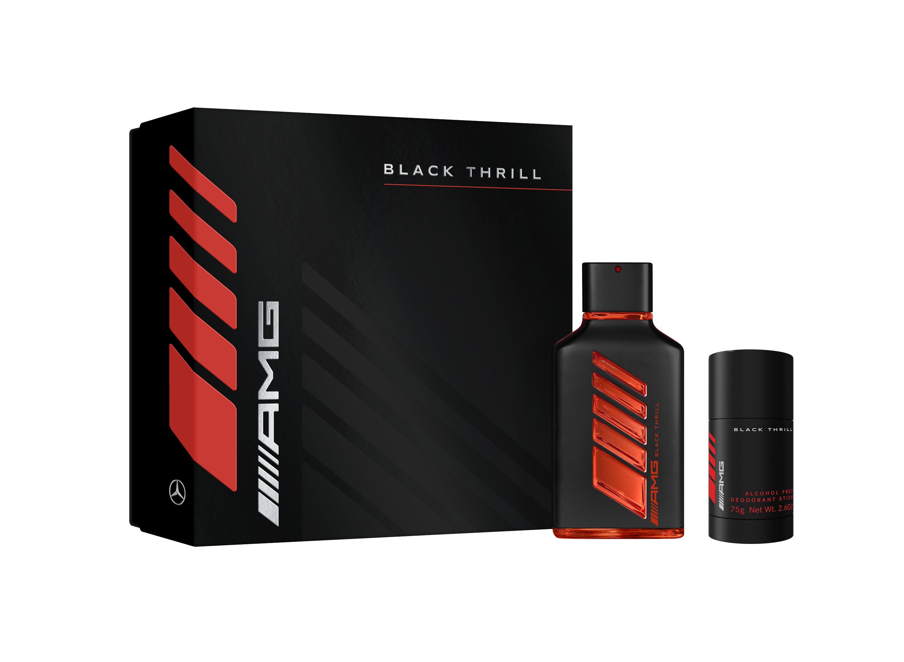 Geschenkset AMG Black Thrill, EdP - für Herren, INCC, 100 ml Geschenkset AMG Black Thrill, EdP - für Herren, INCC, 100 ml