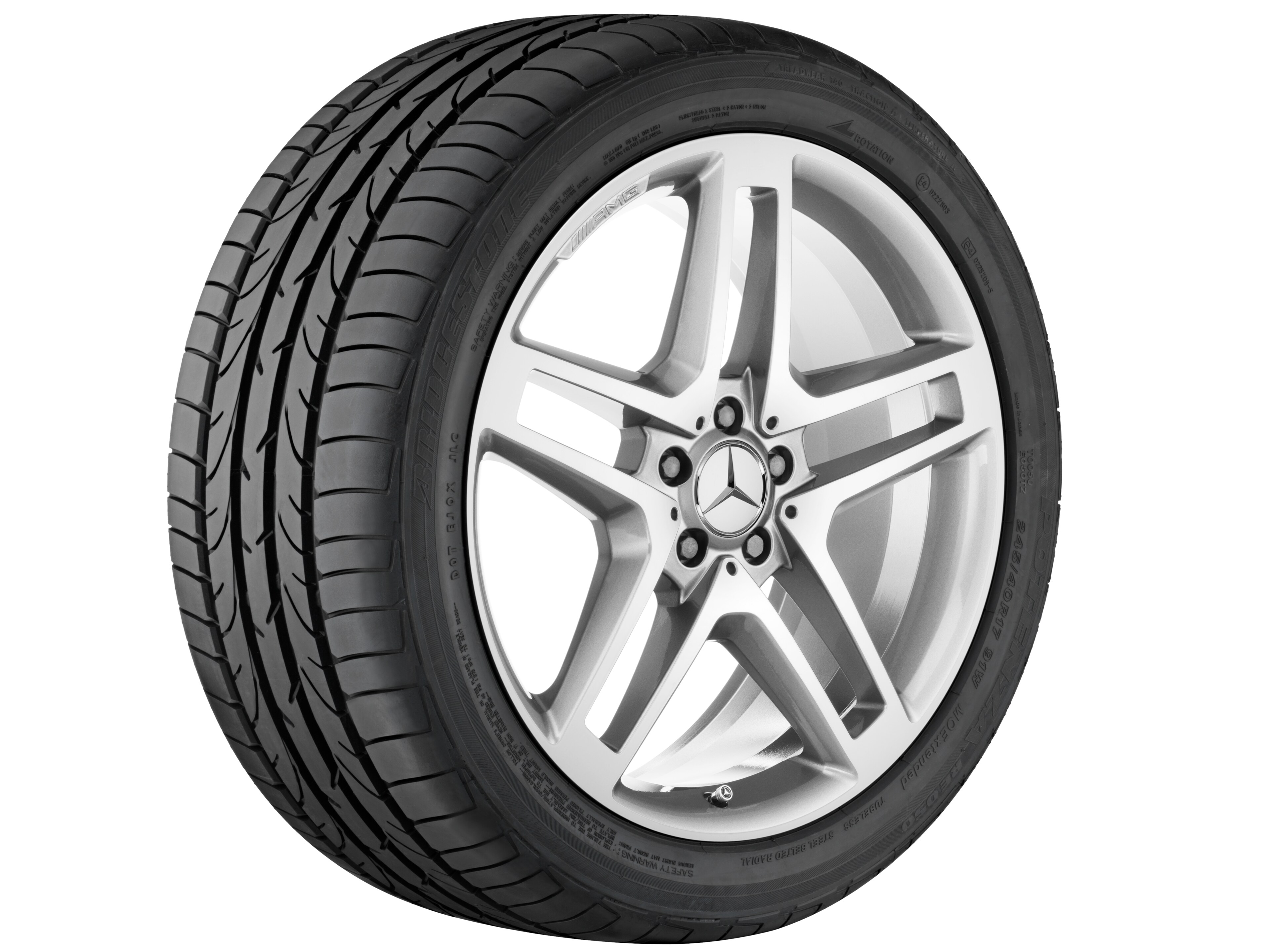 AMG 5-Doppelspeichen-Rad, 50,8 cm (20 Zoll) - 8,5 J x 20 ET 45, silberfarben, glanzgedreht