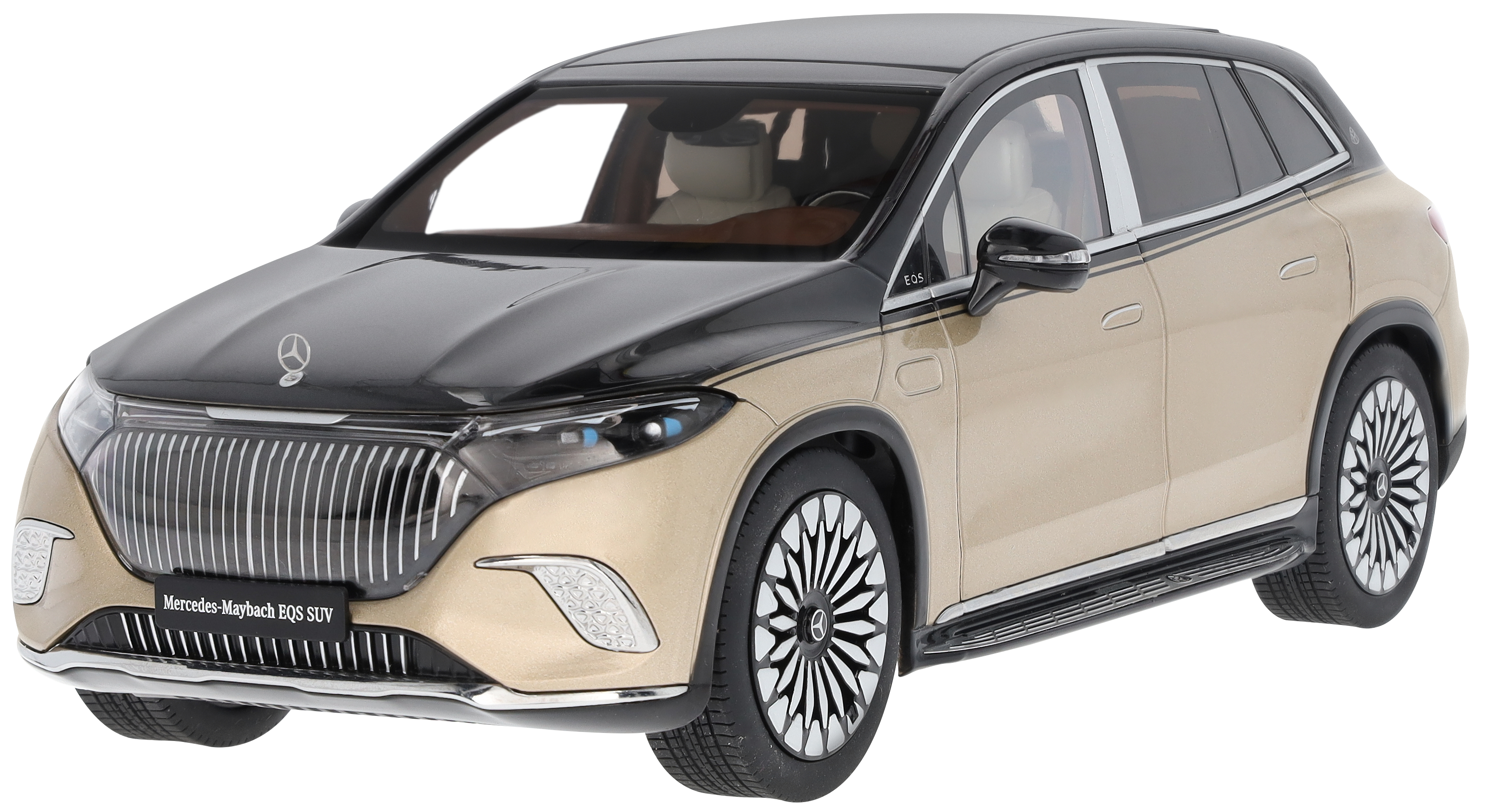 Mercedes-Maybach EQS 680 SUV, Z296 - obsidianschwarz / designo kalaharigold, NZG, 1:18