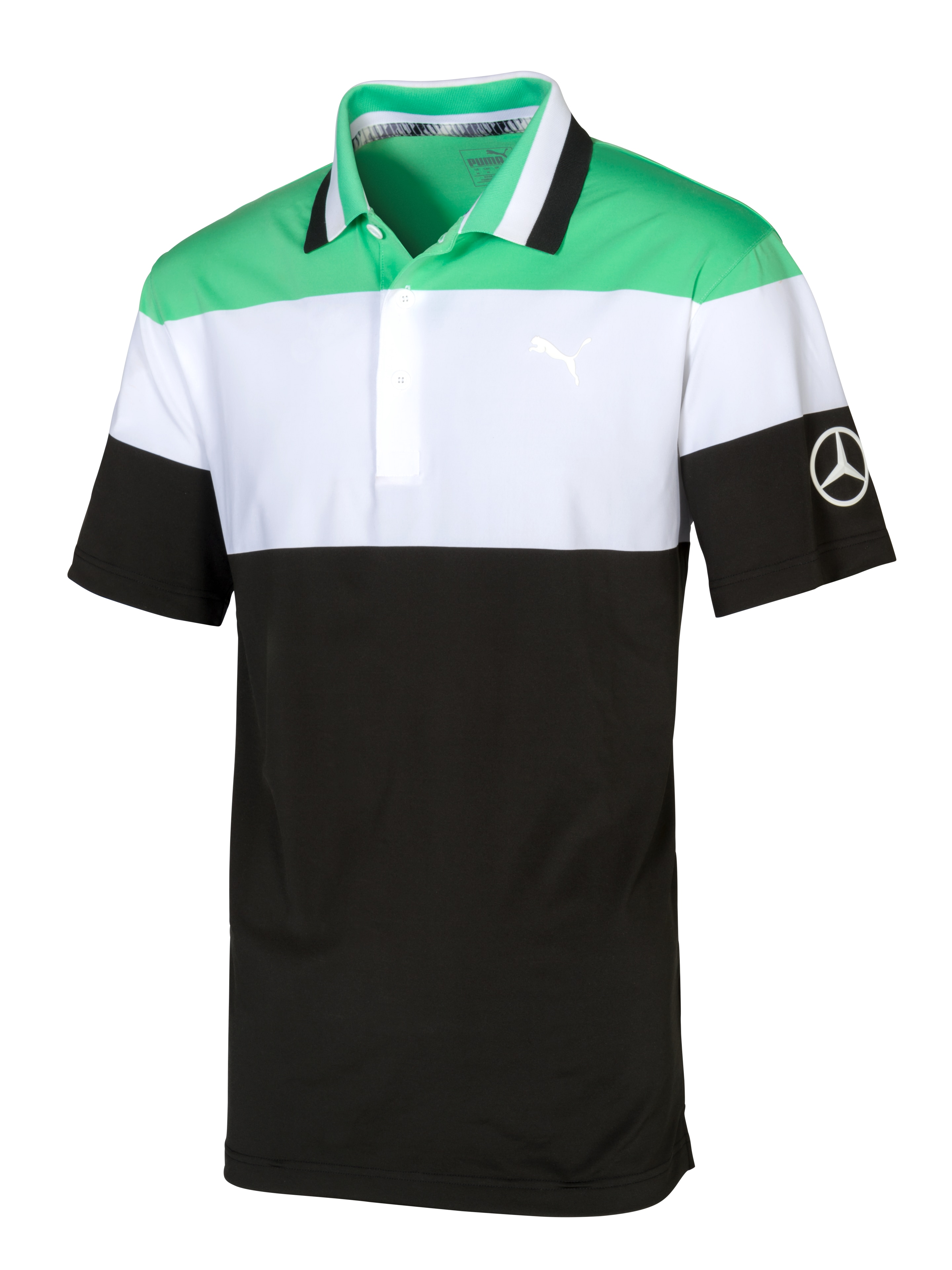 Golf-Poloshirt Herren - grün/schwarz/weiß, XXL