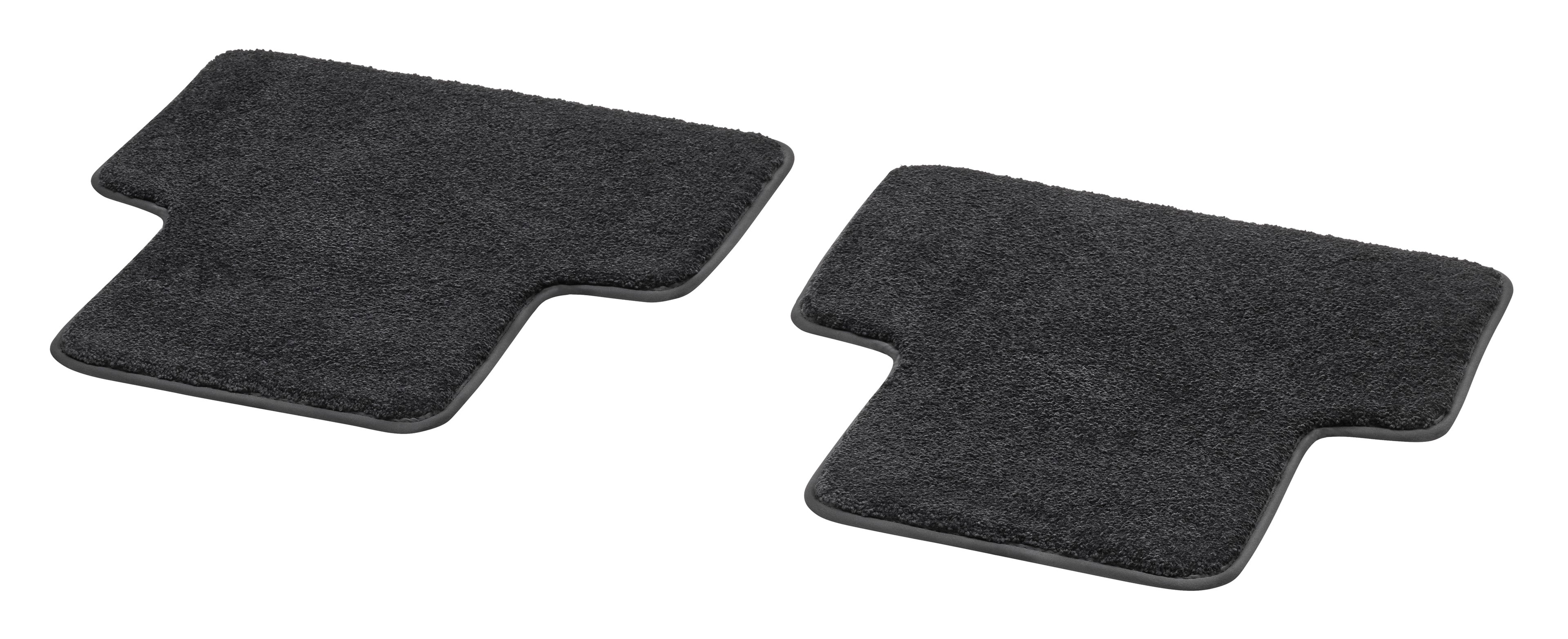 Veloursmatten EXCLUSIV, Satz mit Kardantunnelmatte, 3-teilig - LL/RL, schwarz, Einfassung schwarz