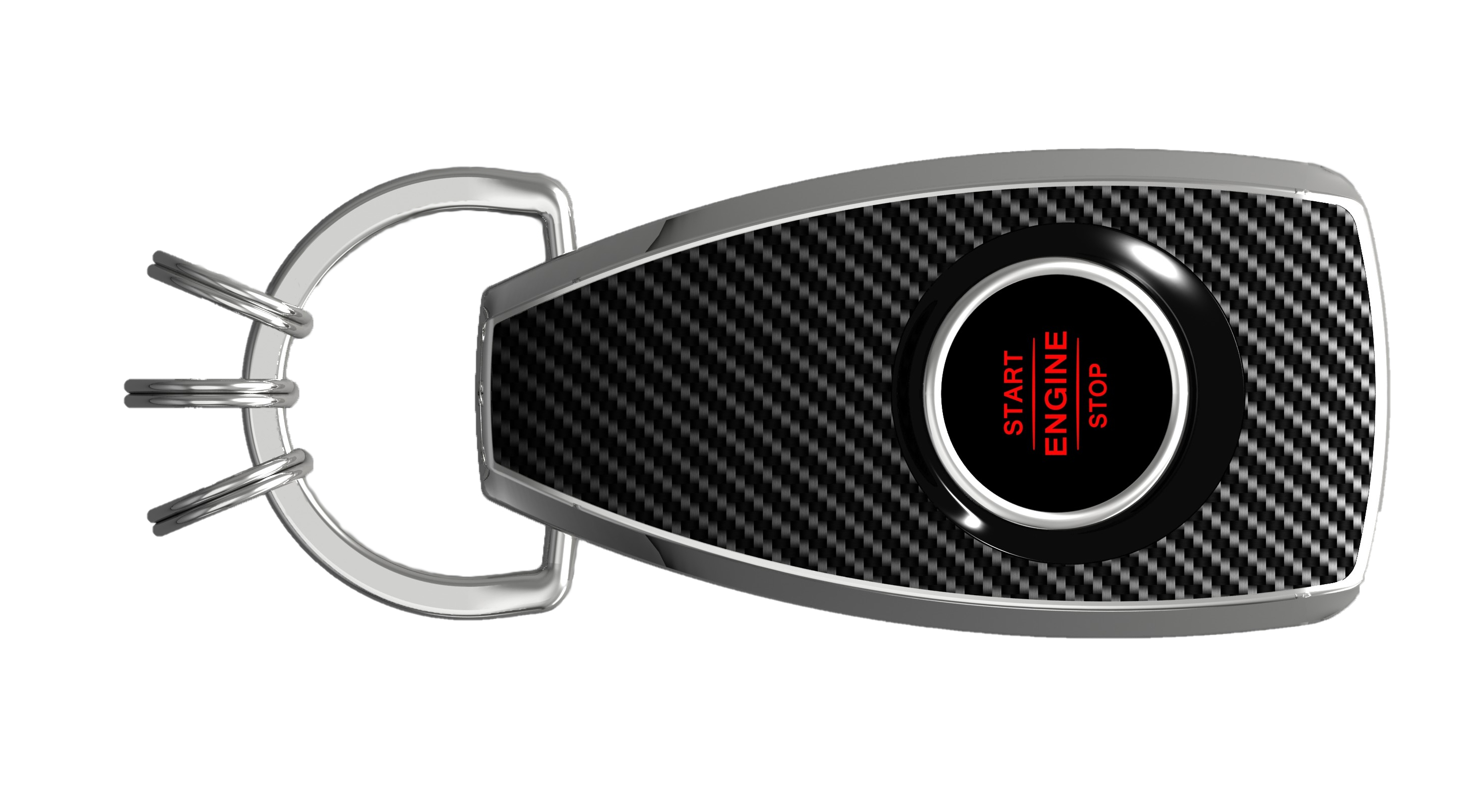 AMG Schlüsselanhänger mit Beleuchtung - carbon, Edelstahl / Carbon / Kunststoff