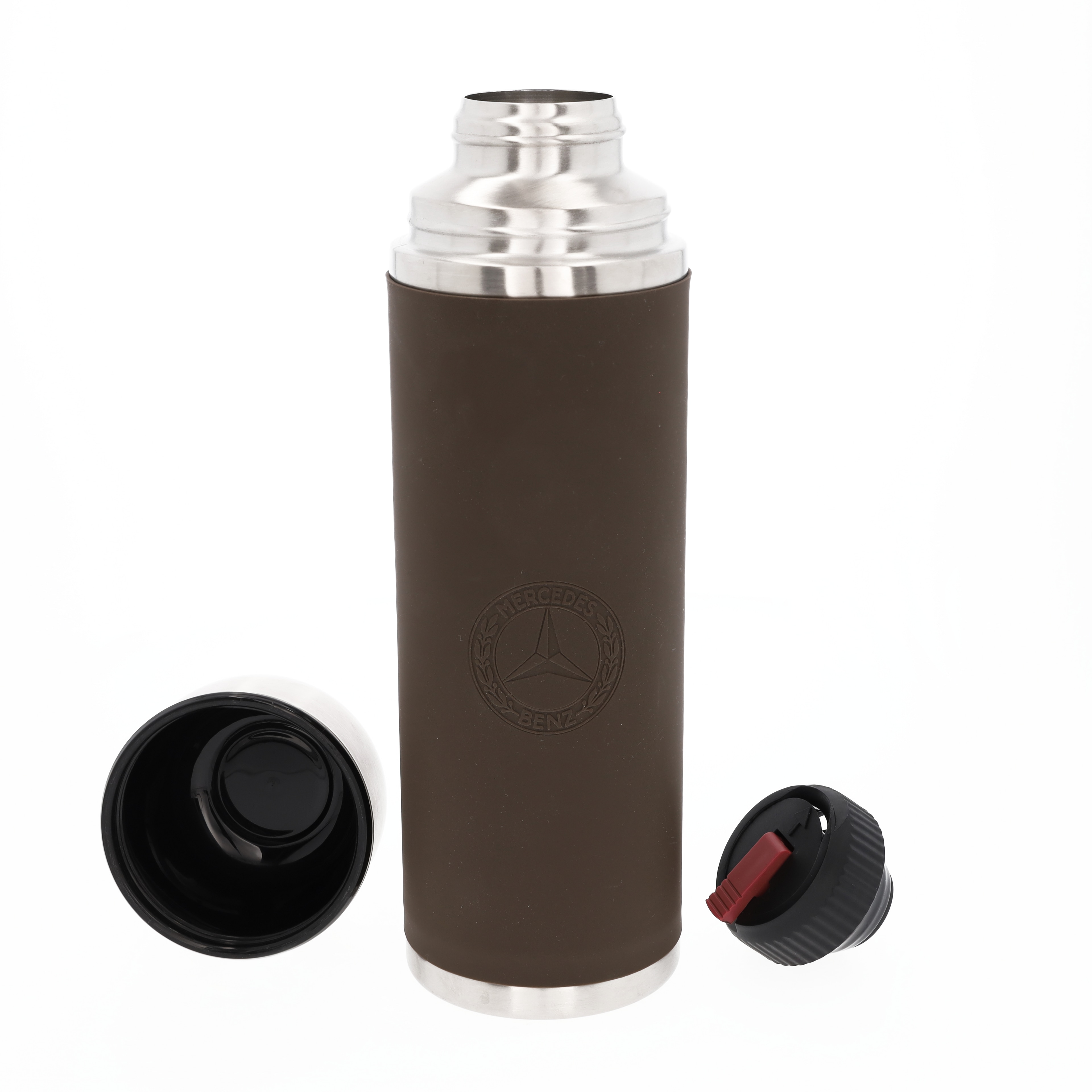 Isolierflasche - braun, Edelstahl / Silikon / Kunststoff, emsa, 1000 ml Isolierflasche - braun, Edelstahl / Silikon / Kunststoff, emsa, 1000 ml