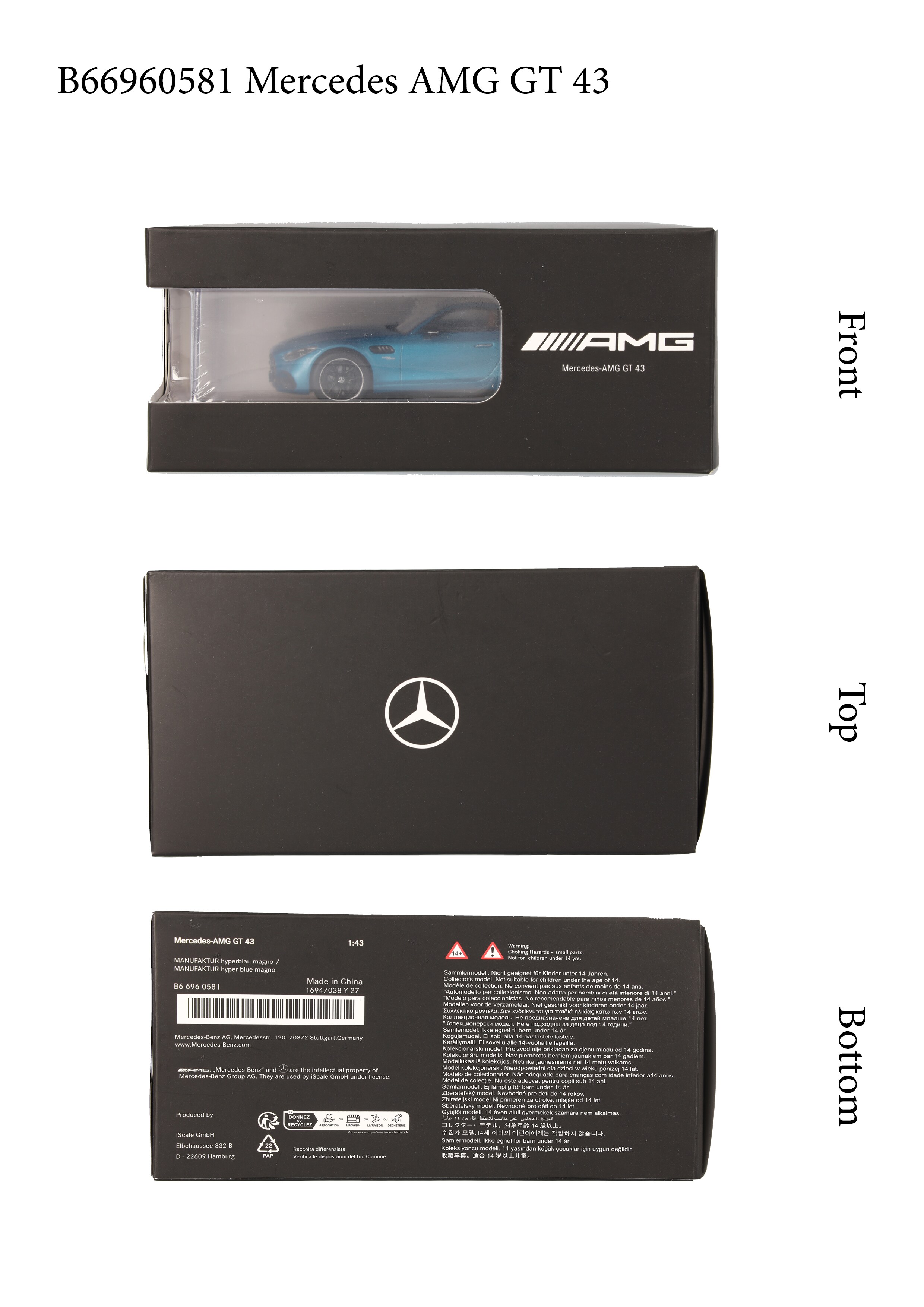 Mercedes-AMG GT 43, C192 - hyperblau, iScale, 1:43