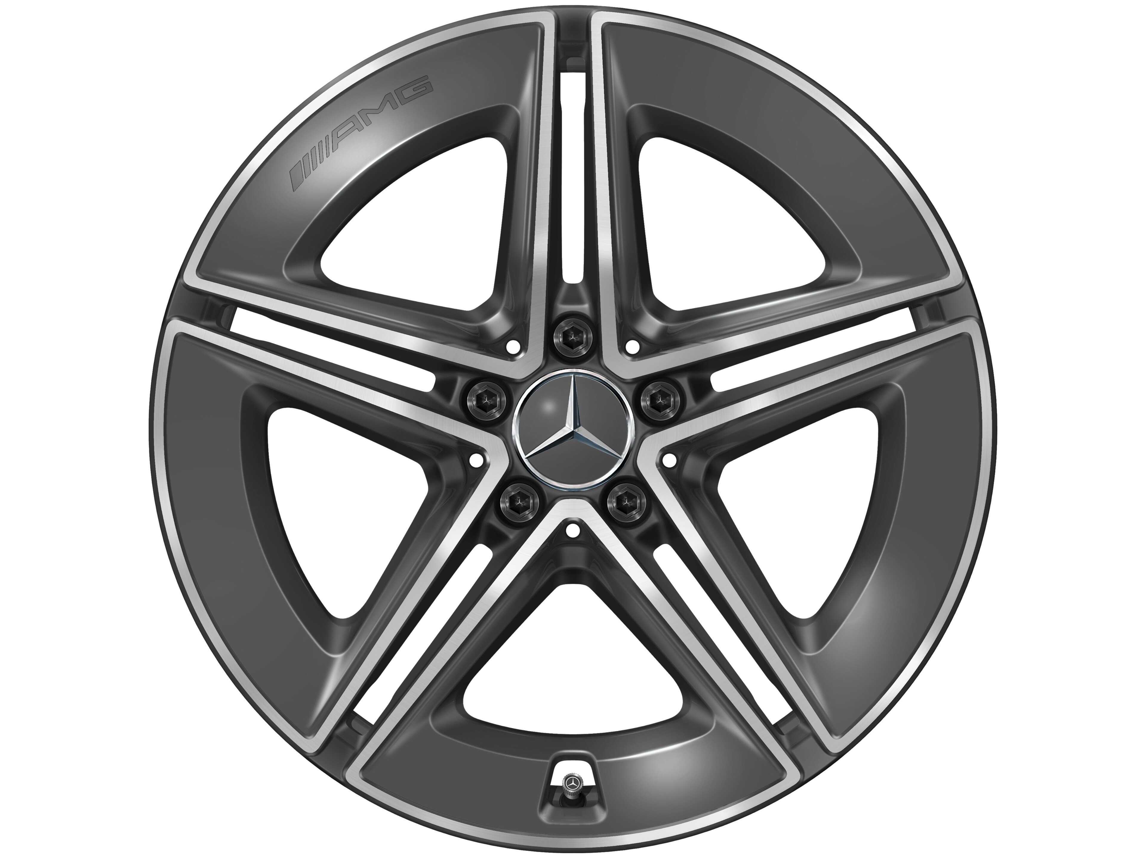 AMG Leichtmetallrad, im 5-Doppelspeichen-Design, 48,3 cm (19 Zoll) - 10,5 J x 19 ET 40, tantalgrau, glanzgedreht