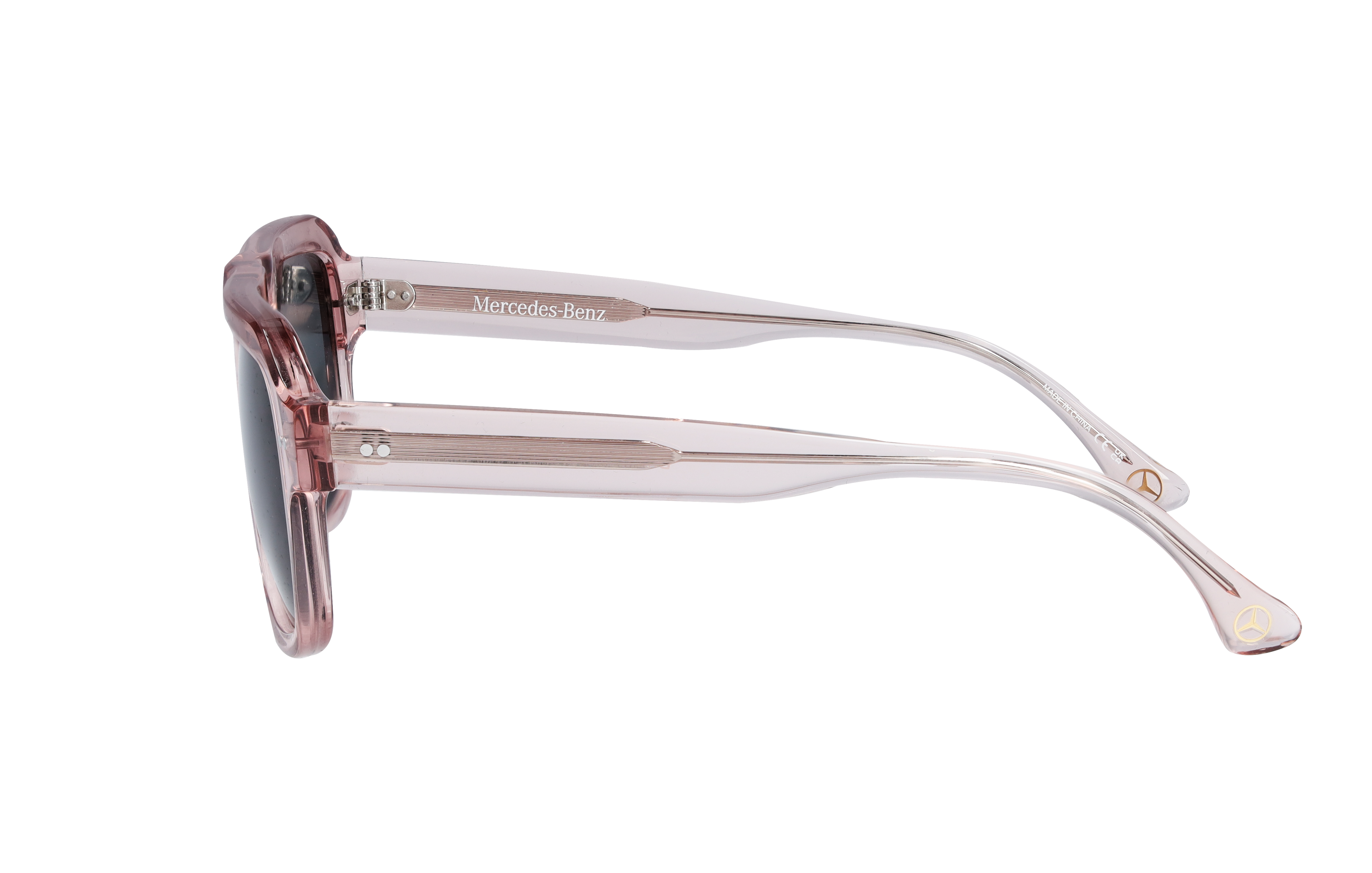 Sonnenbrille, Unisex - roségold / bronzefarben, Acetat, transparent
