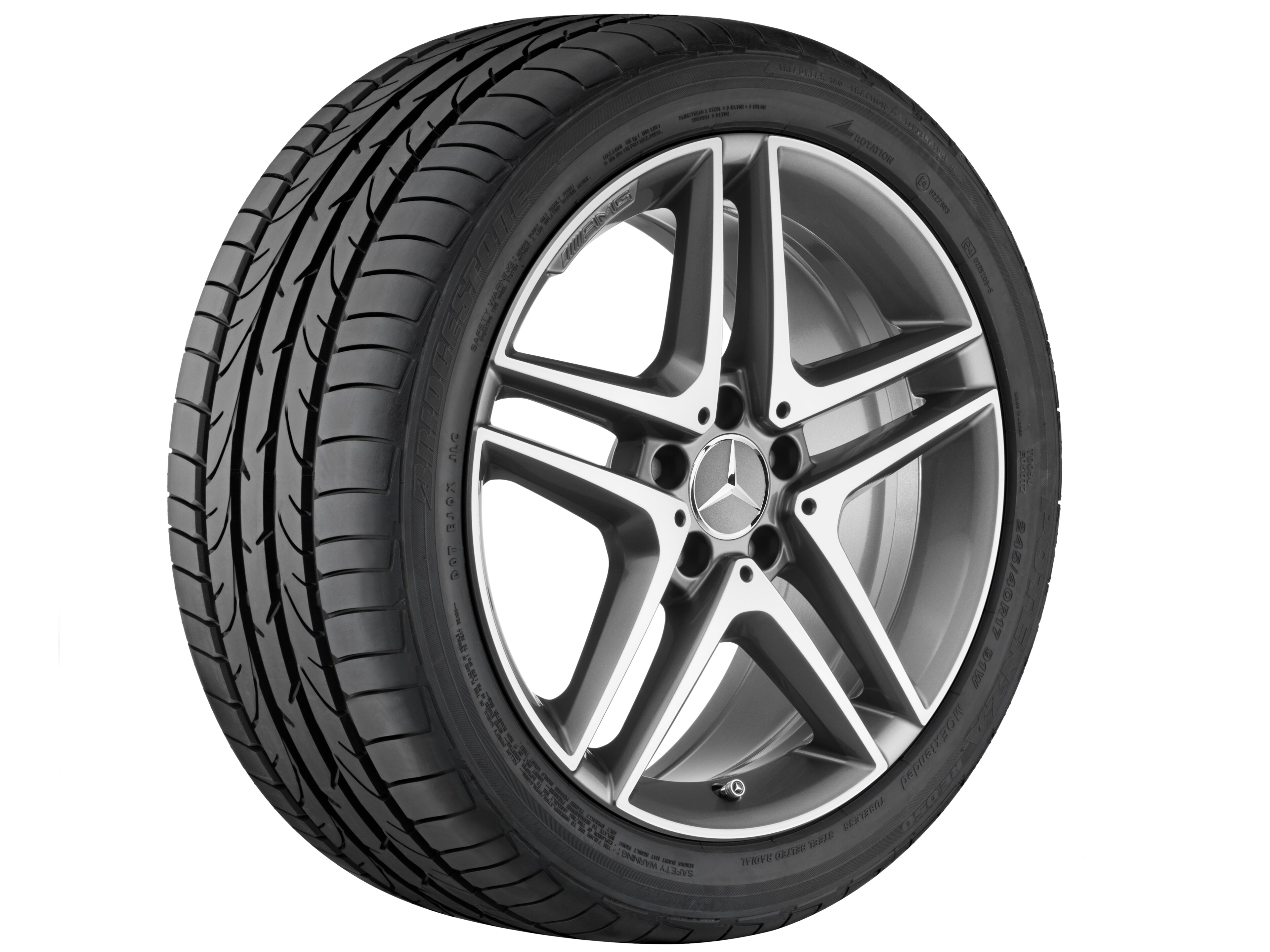 AMG 5-Doppelspeichen-Rad, 45,7 cm (18 Zoll) - 8 J x 18 ET 48, titangrau, glanzgedreht