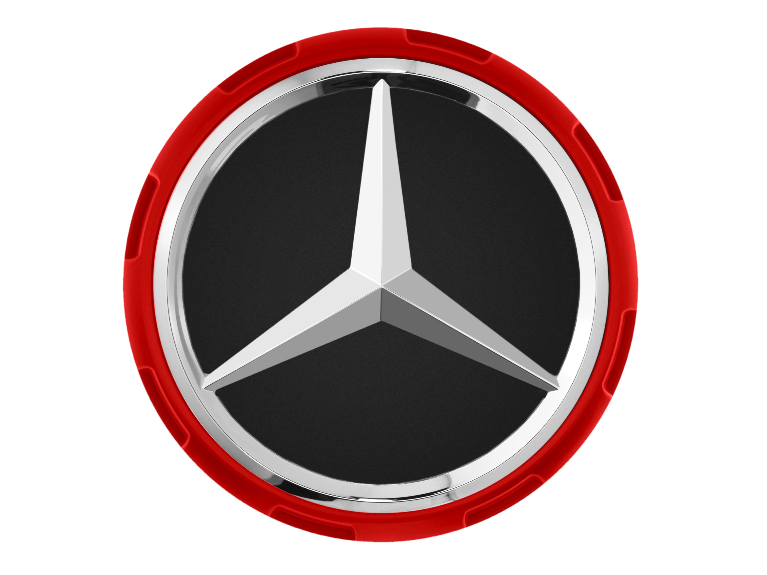 AMG Radnabenabdeckung, im Zentralverschlussdesign, für Zentrierloch-Durchmesser 71,8 mm - rot AMG Radnabenabdeckung, im Zentralverschlussdesign, für Zentrierloch-Durchmesser 71,8 mm - rot