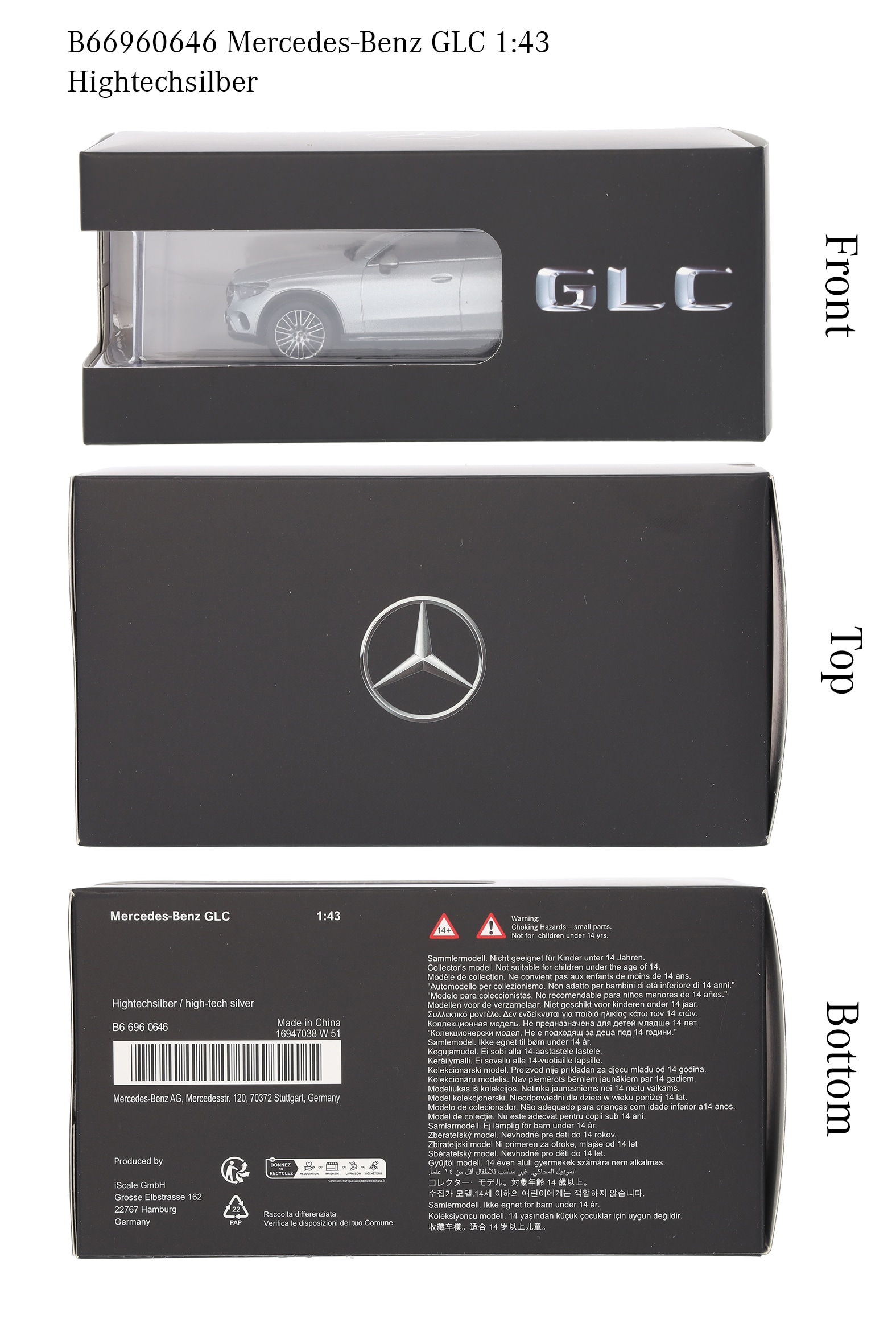 GLC, AVANTGARDE, X254 - hightechsilber, iScale, 1:43 GLC, AVANTGARDE, X254 - hightechsilber, iScale, 1:43