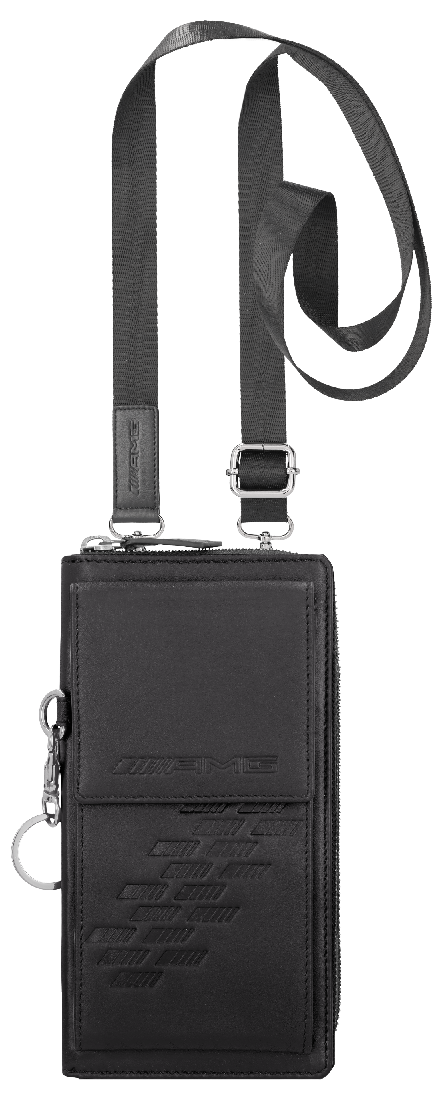 AMG Smartphone Tasche - schwarz, Rindleder / Polyester