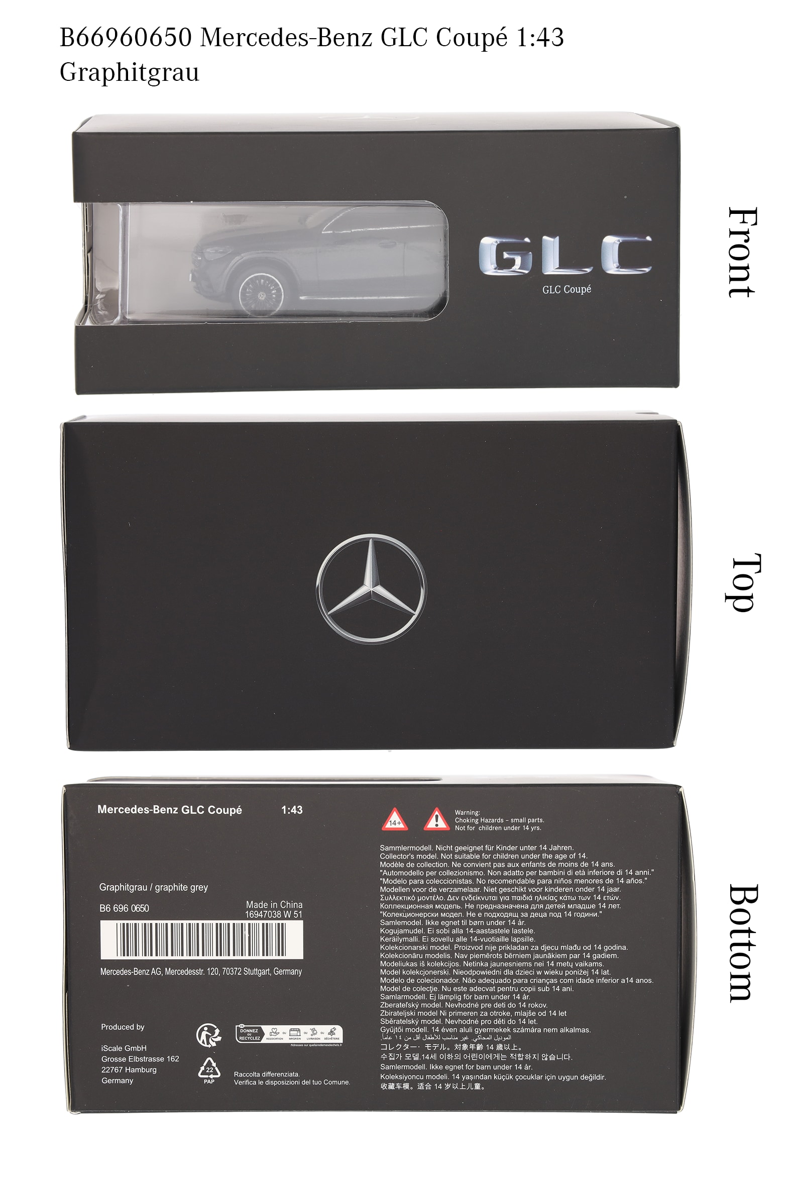 GLC Coupé, AMG Line, C254 - graphitgrau, iScale, 1:43