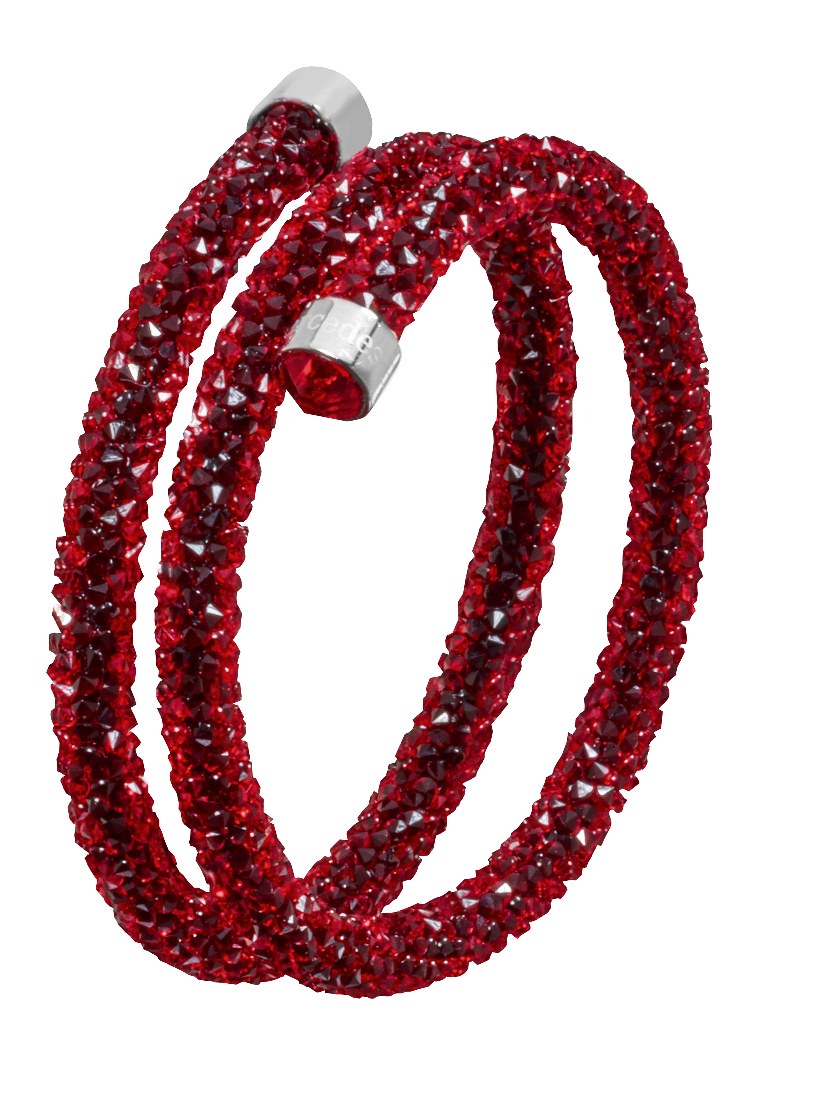 Armband Tokyo - rot-silber, Glas / Edelstahl